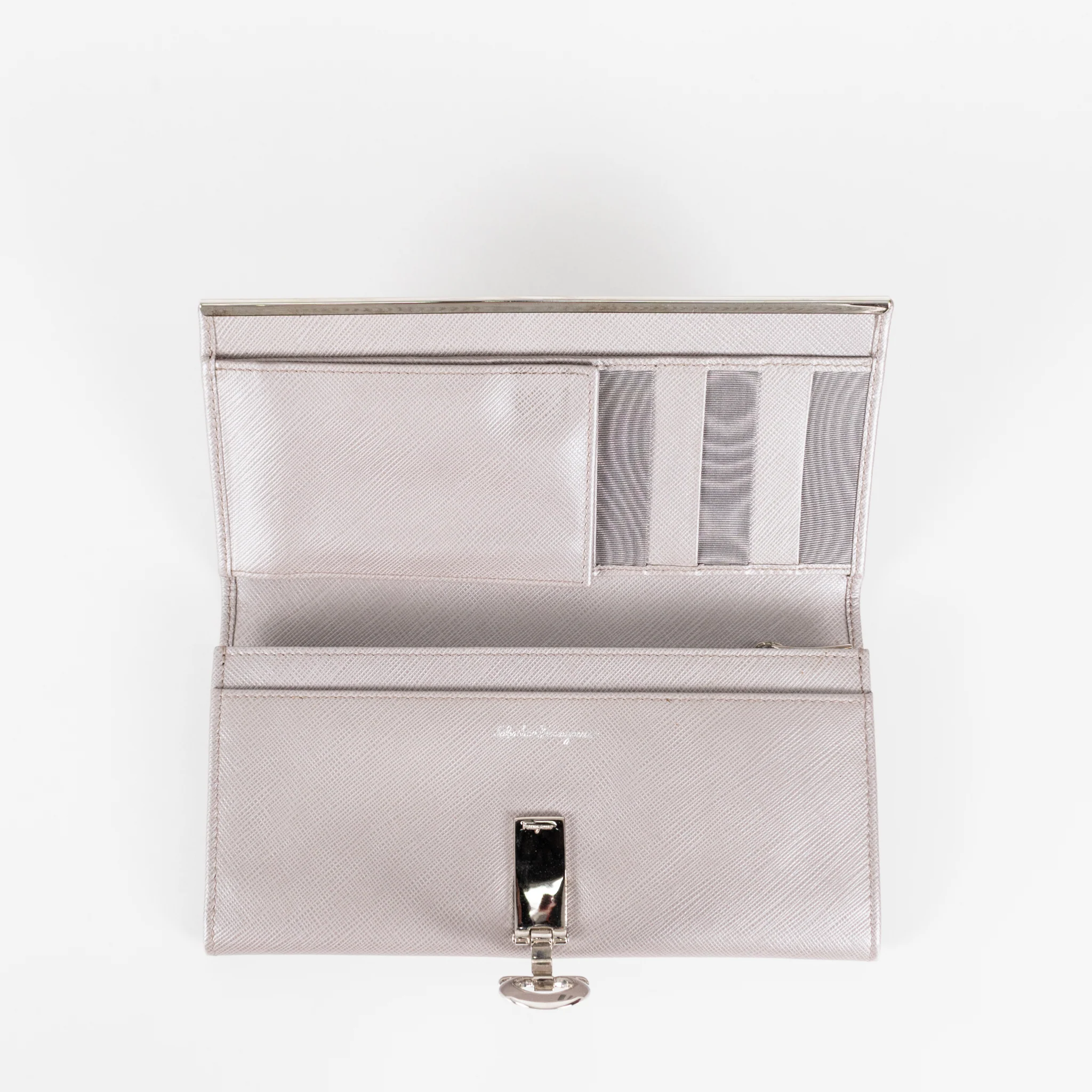 Salvatore Ferragamo Grey Continental Wallet - Image 8