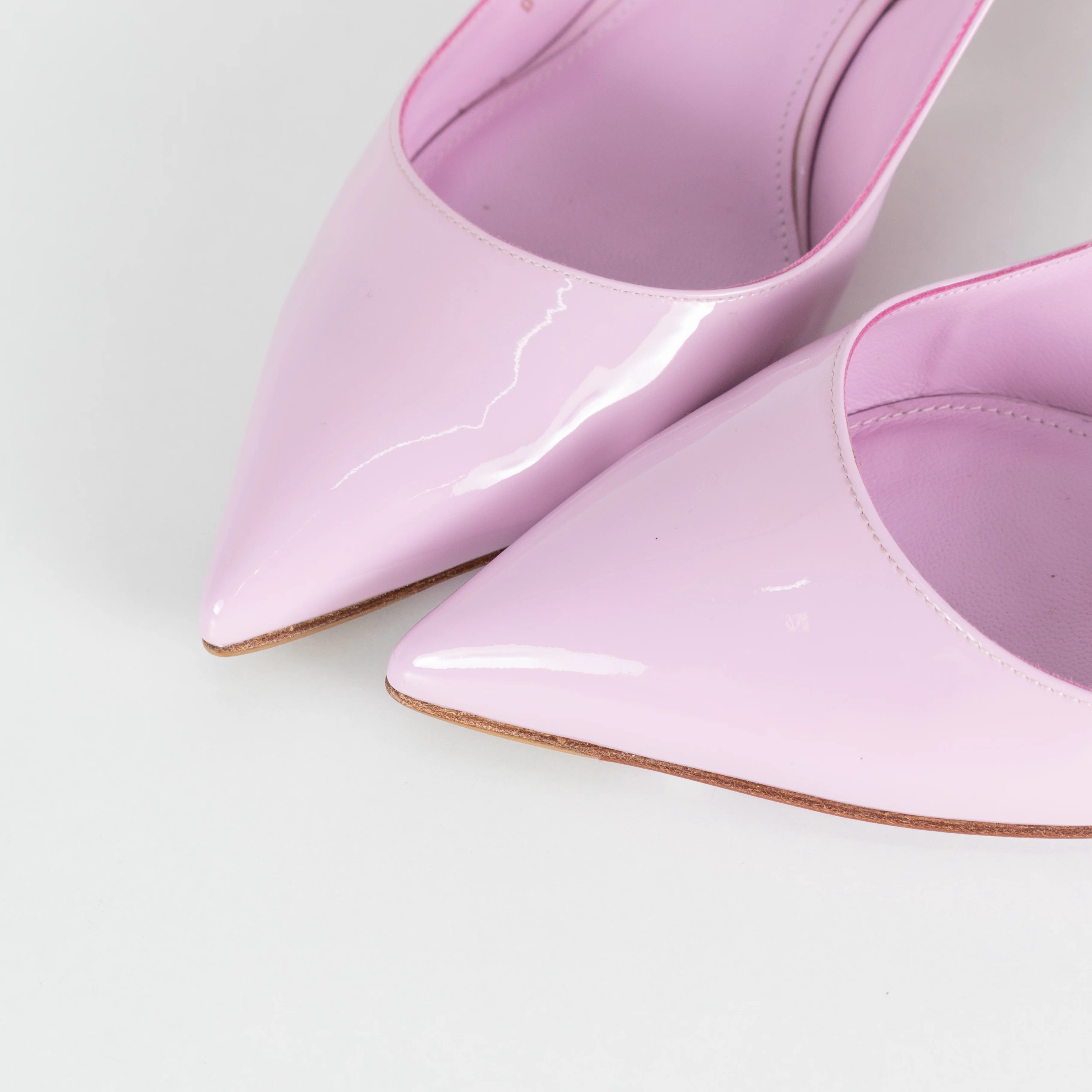 Salvatore Ferragamo Lilac Patent Buti 55 Slingback Pumps - Image 10