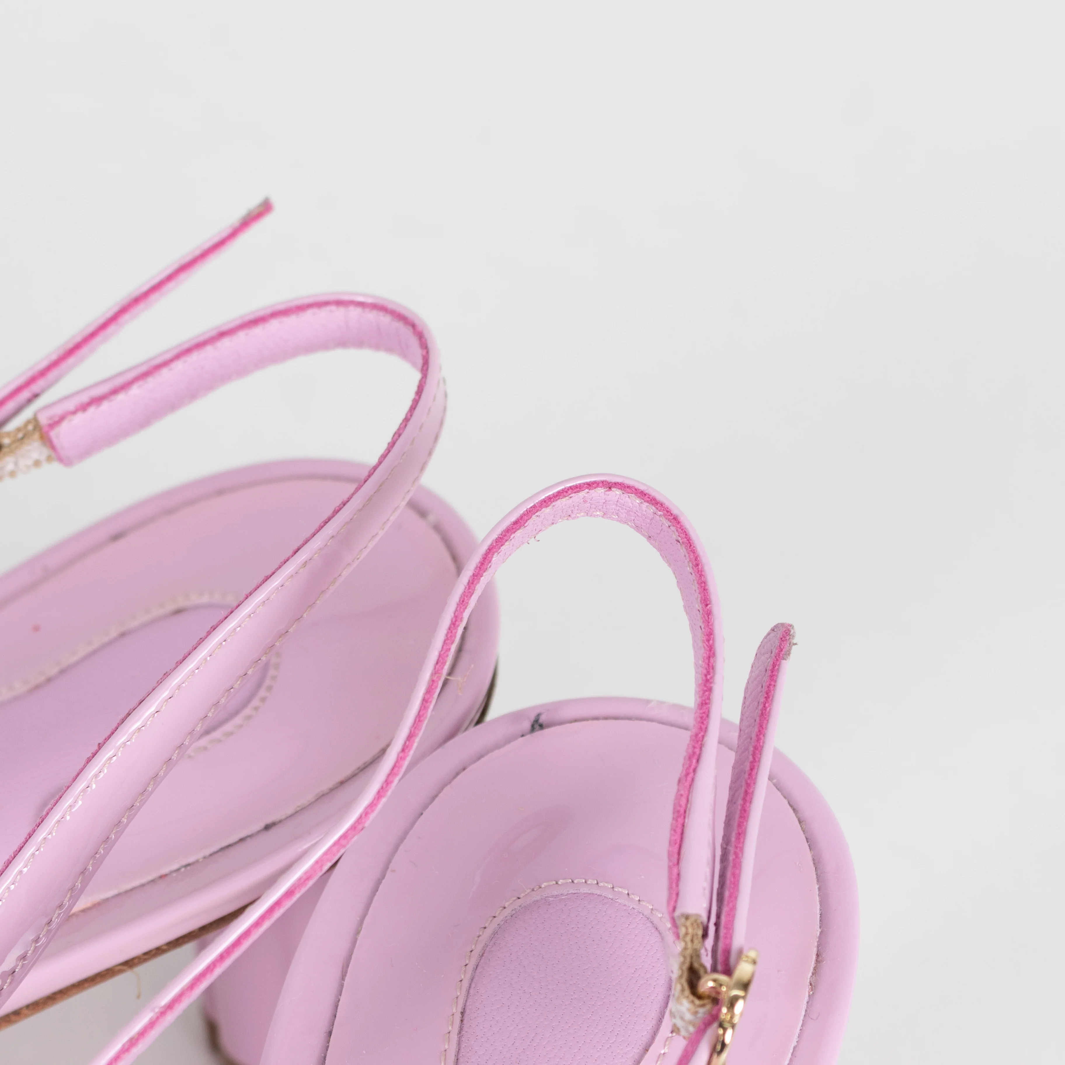 Salvatore Ferragamo Lilac Patent Buti 55 Slingback Pumps - Image 12
