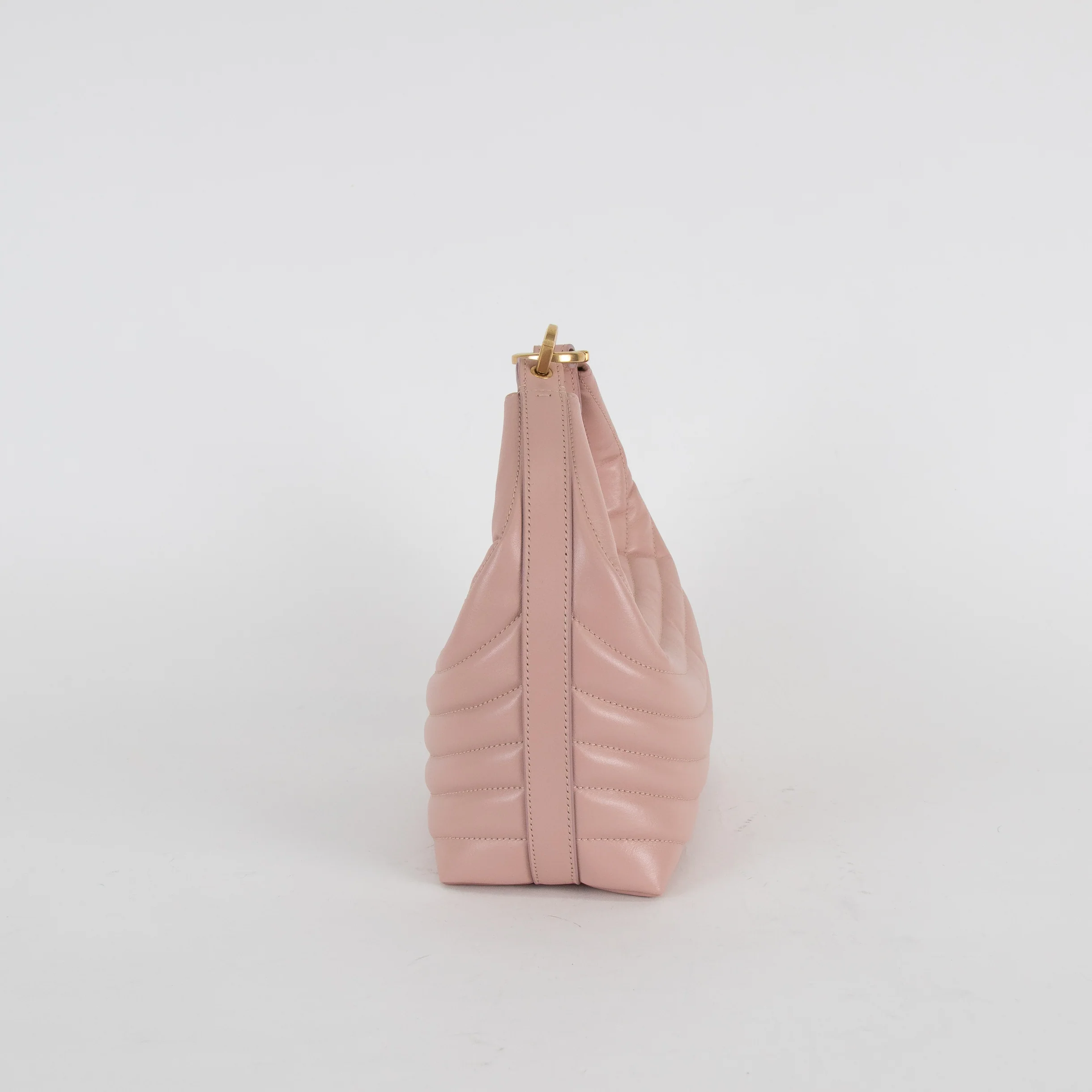 Salvatore Ferragamo Pale Pink Calfskin Quilted Leather Handbag - Image 6