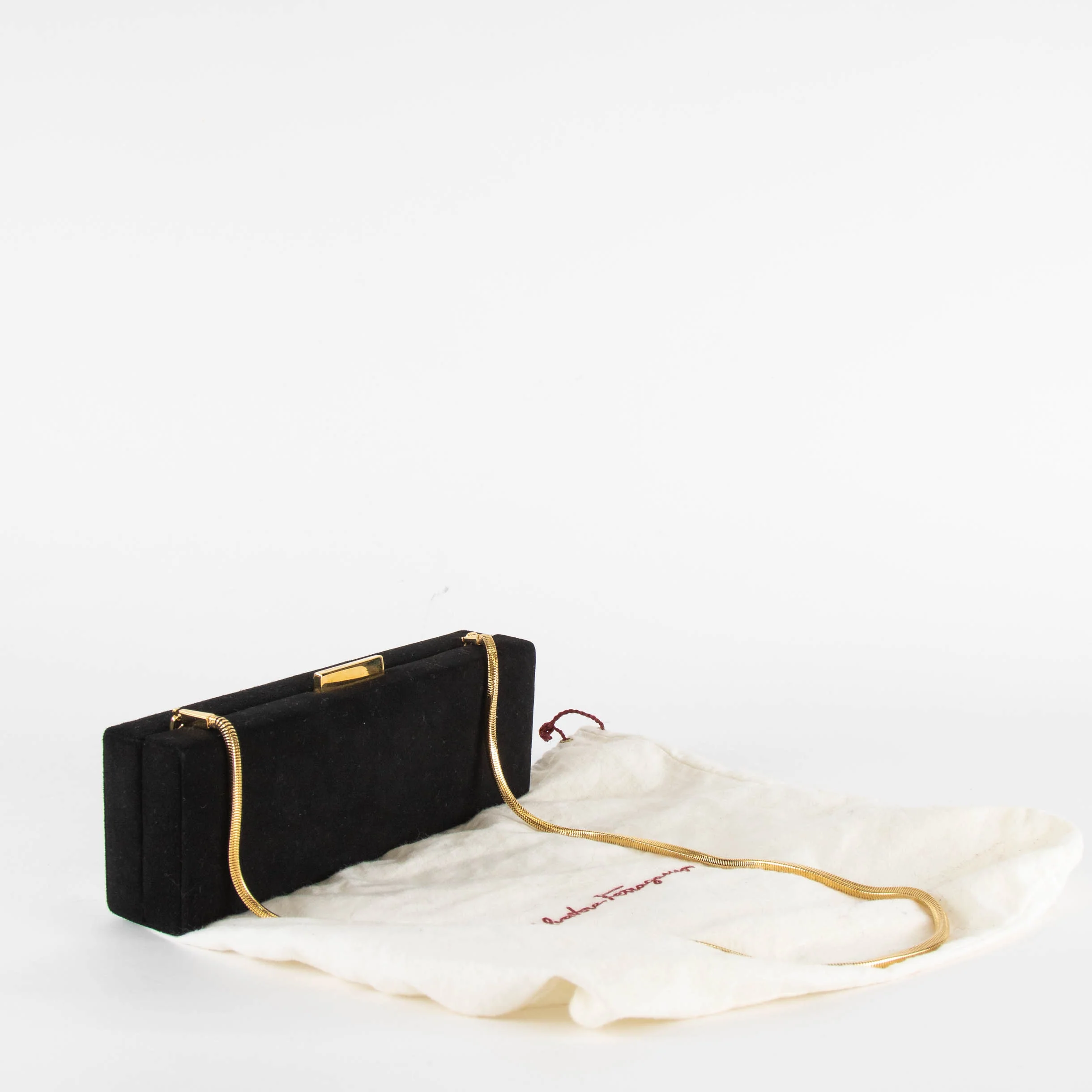 Salvatore Ferragamo Black Evening Bag With Removable Snake Chain - Image 2