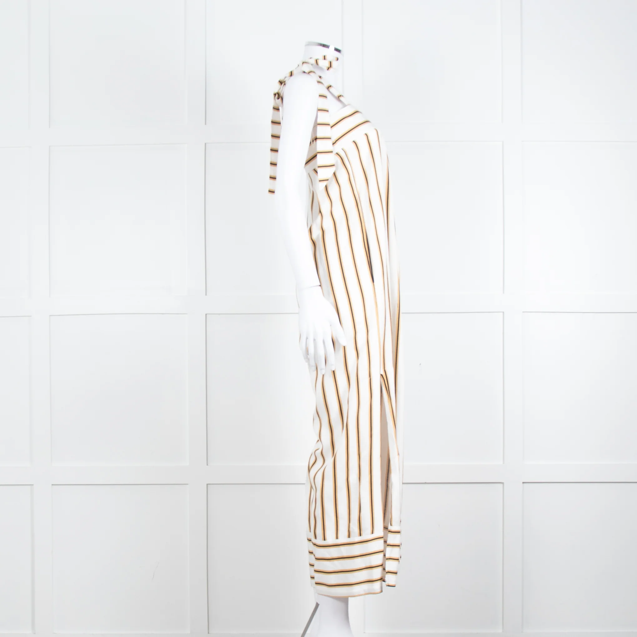 Sancia Cream Beige Striped Wide Leg Jumpsuit - Image 3