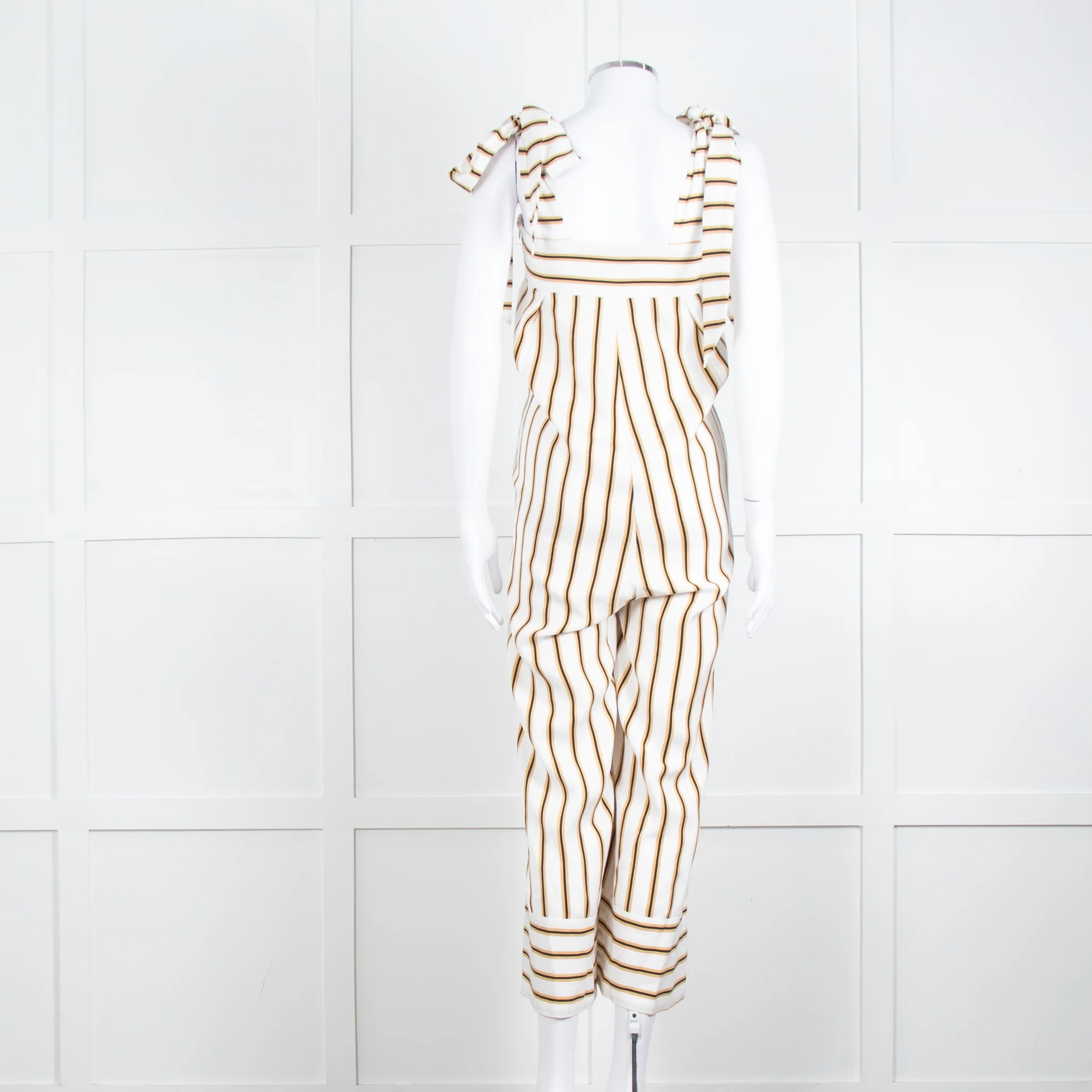 Sancia Cream Beige Striped Wide Leg Jumpsuit - Image 5