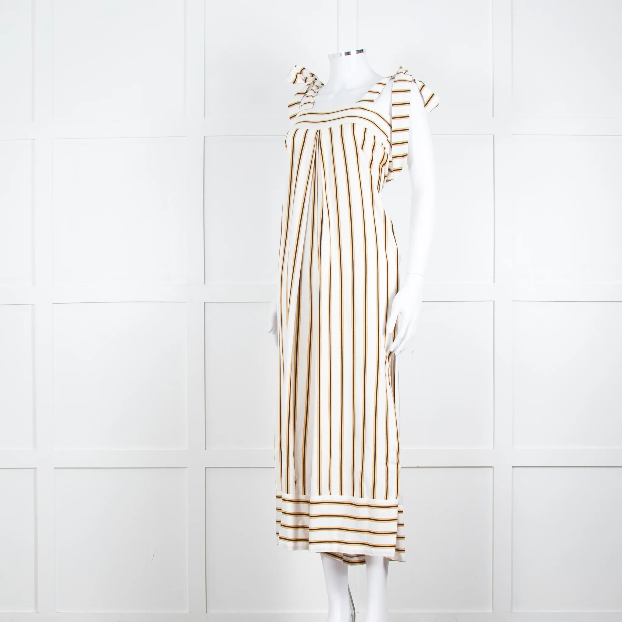 Sancia Cream Beige Striped Wide Leg Jumpsuit - Image 8