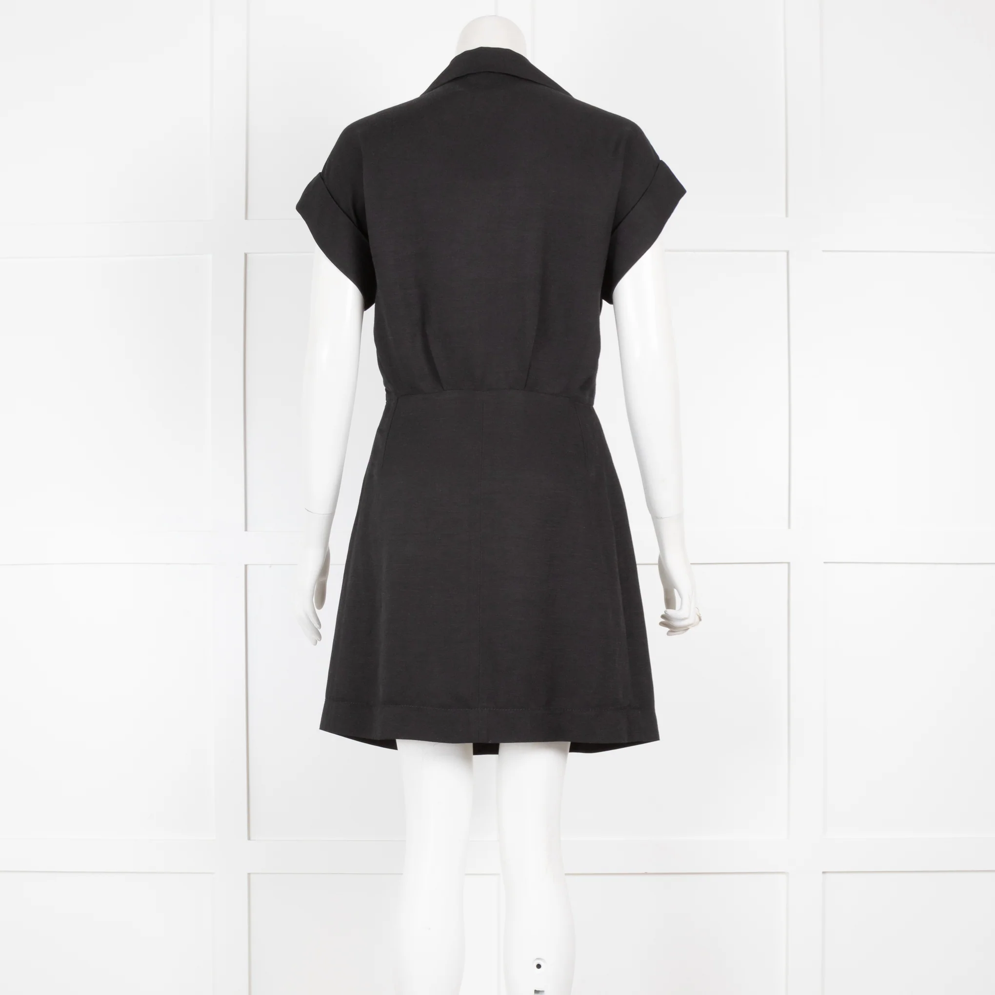 Sandro Black Dress Mirror Button Detail - Image 3