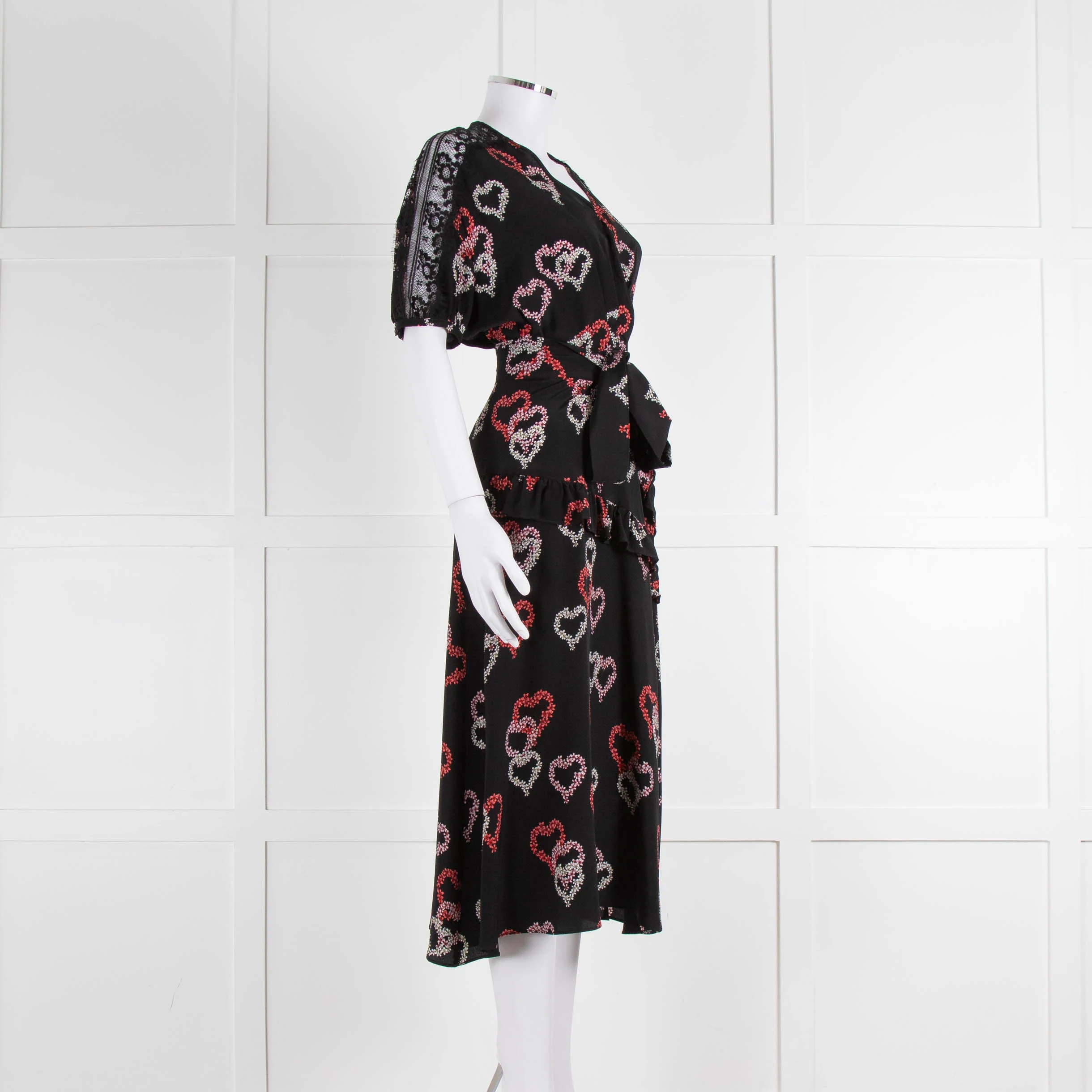 Sandro Black Dress With Heart Print (plus belt) - Image 2