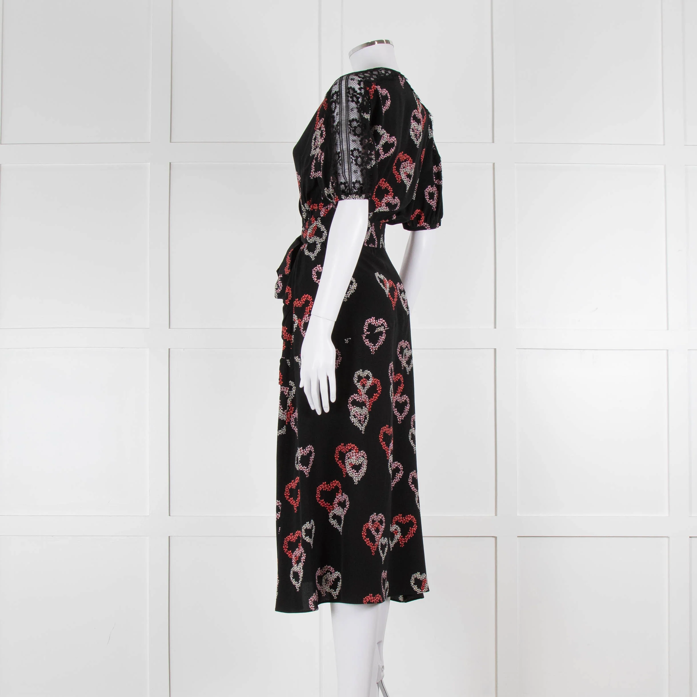 Sandro Black Dress With Heart Print (plus belt) - Image 6