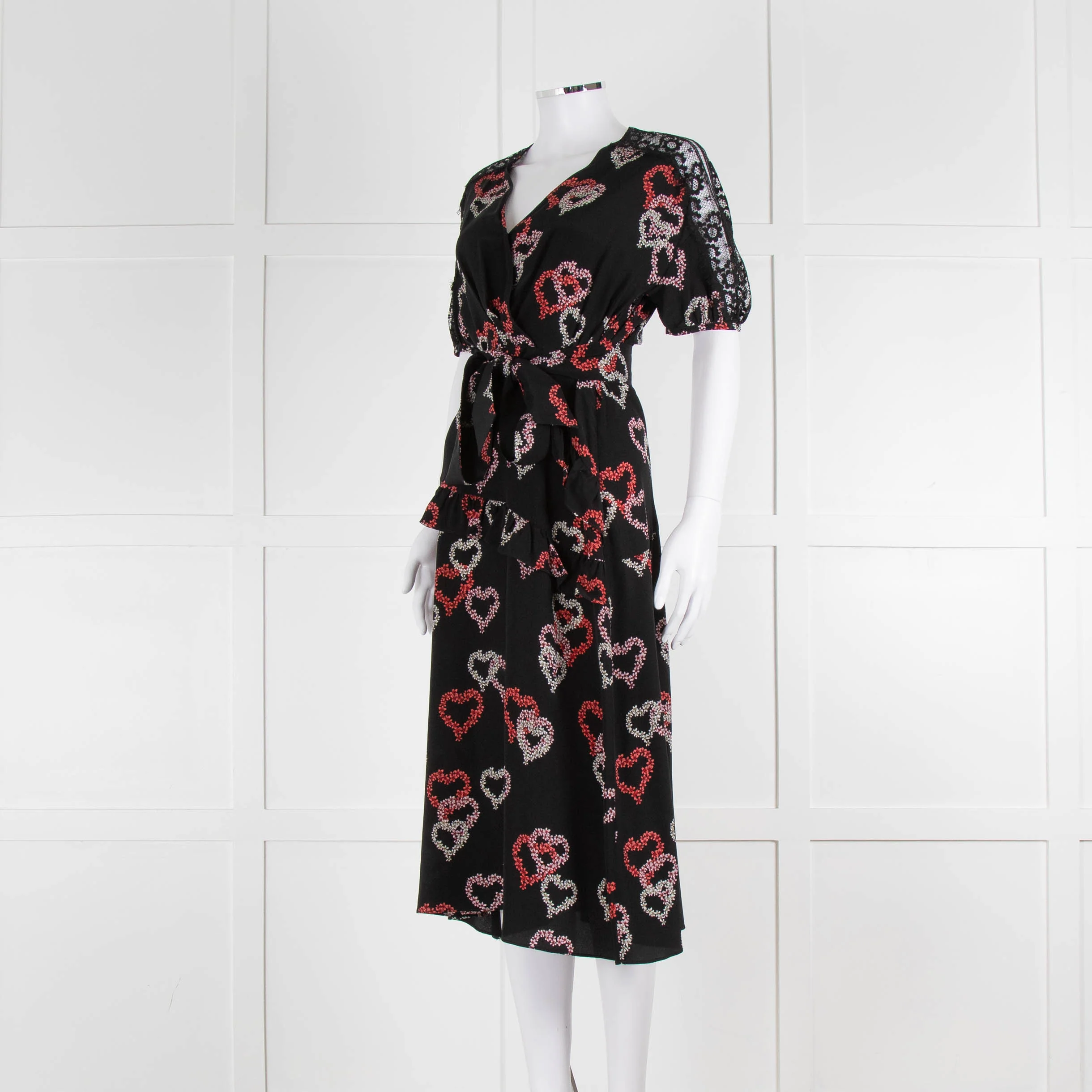 Sandro Black Dress With Heart Print (plus belt) - Image 8