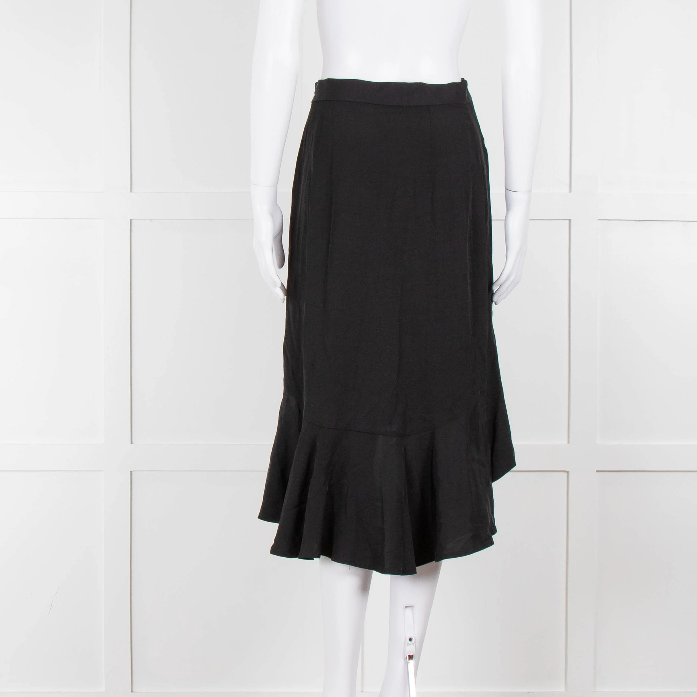 Sandro Black Frill Detail Midi Skirt - Image 5