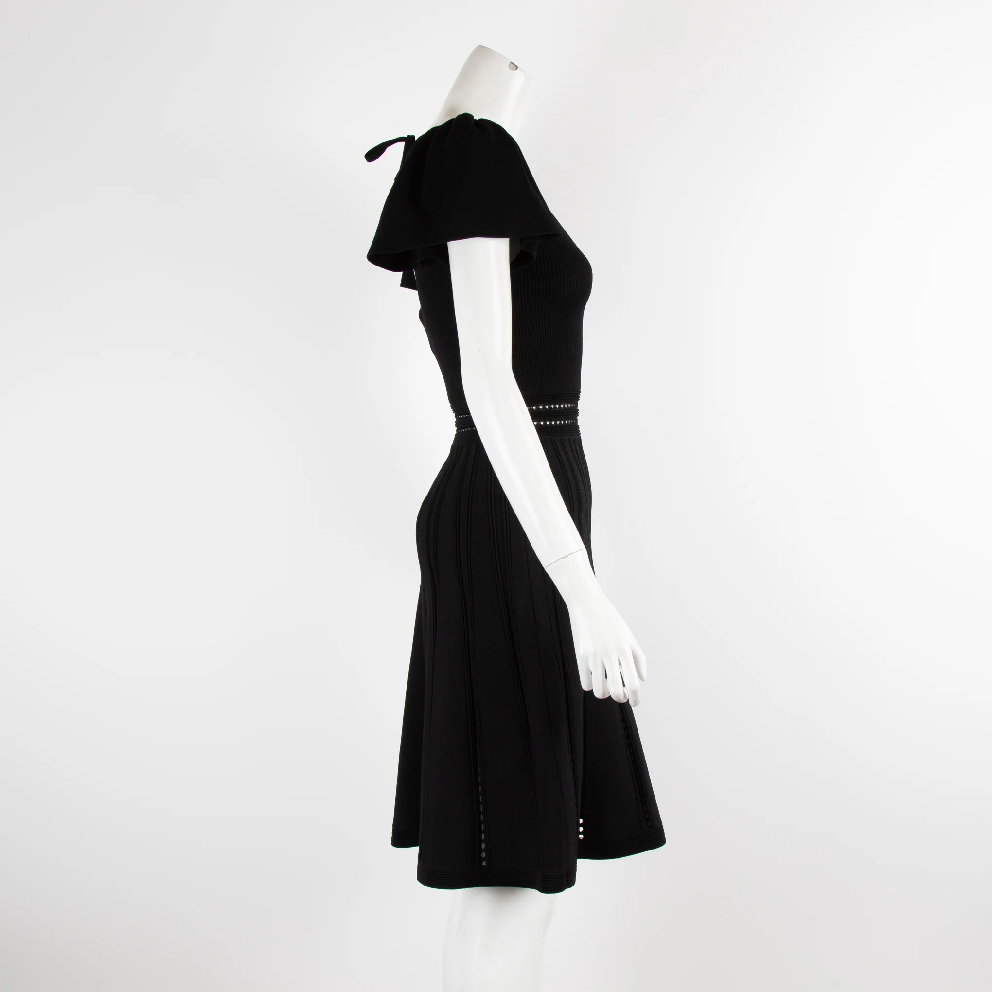 Sandro Black Knitted Fit and Flare Knee Length - Image 2