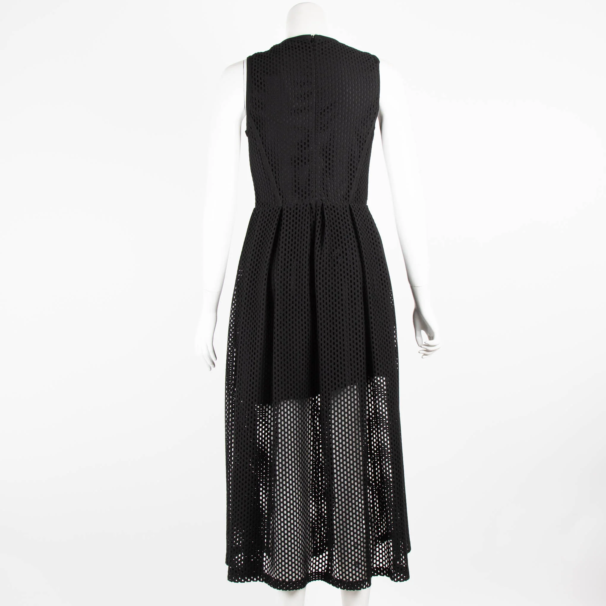 Sandro Black Net Sleeveless Midi Dress - Image 3