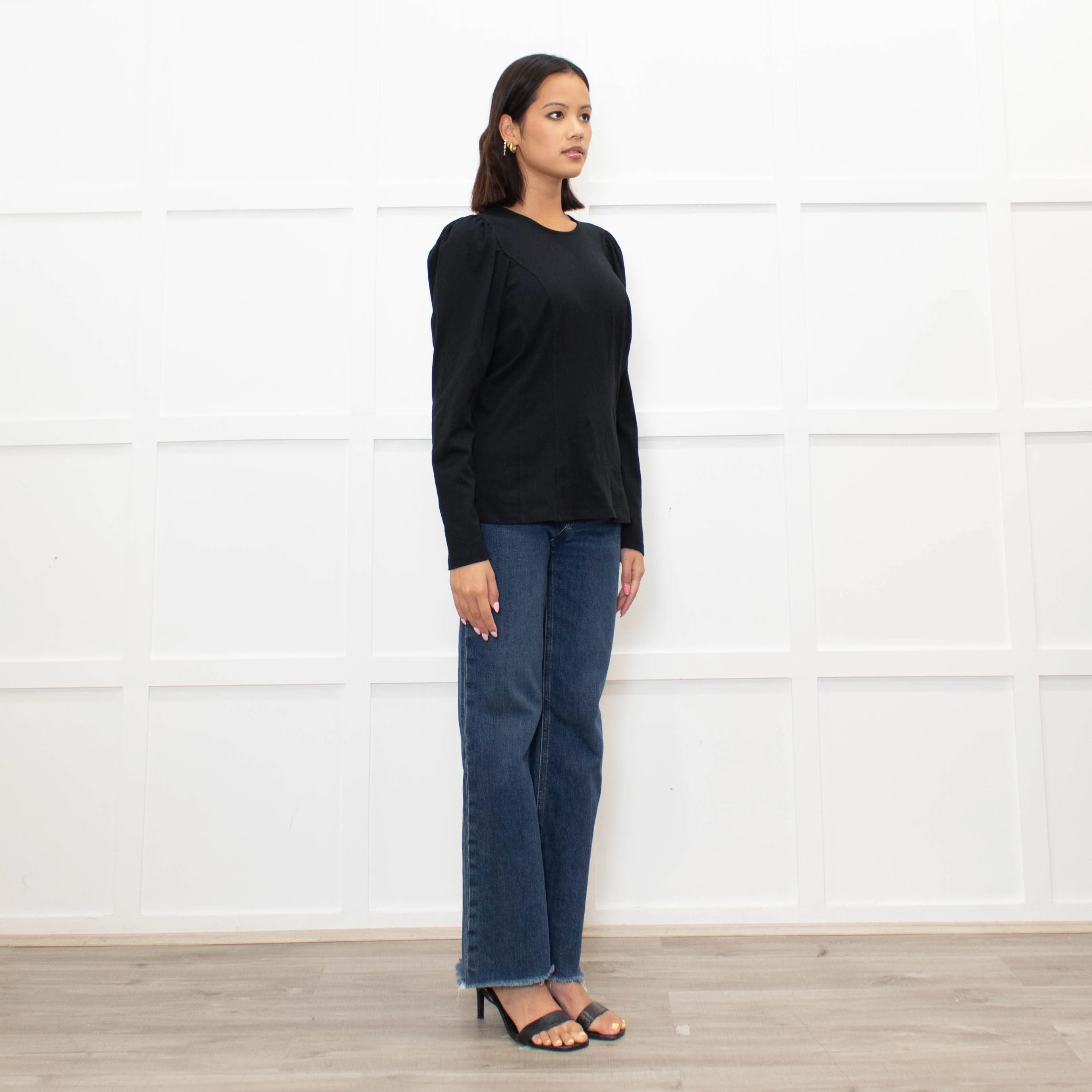 Sandro Black Puff Sleeve Top - Image 3