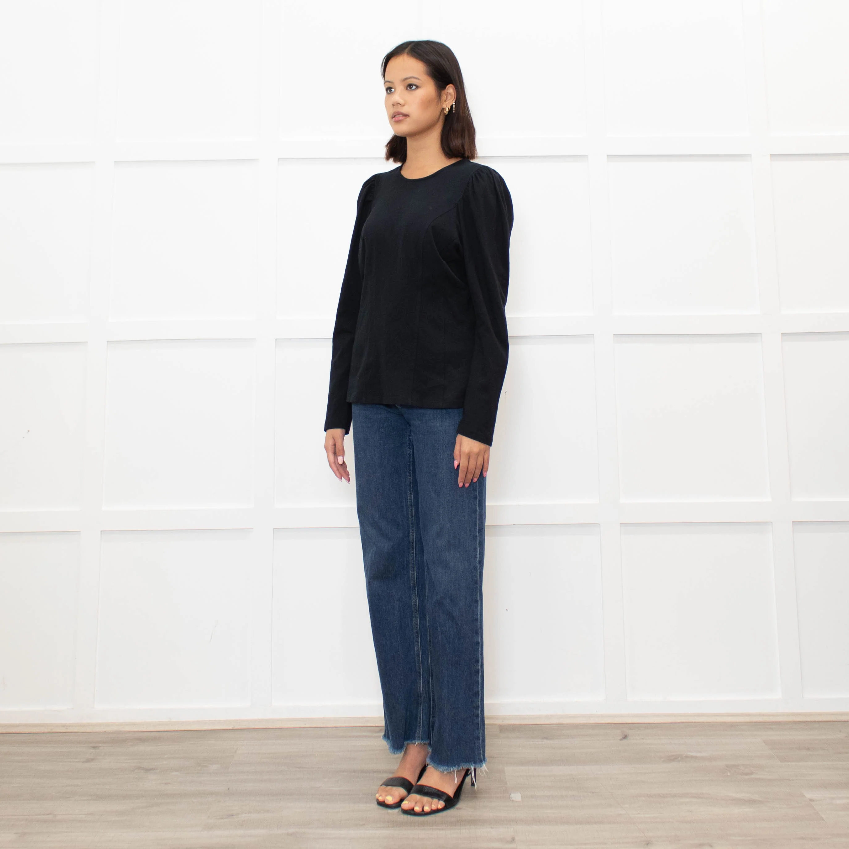 Sandro Black Puff Sleeve Top - Image 7