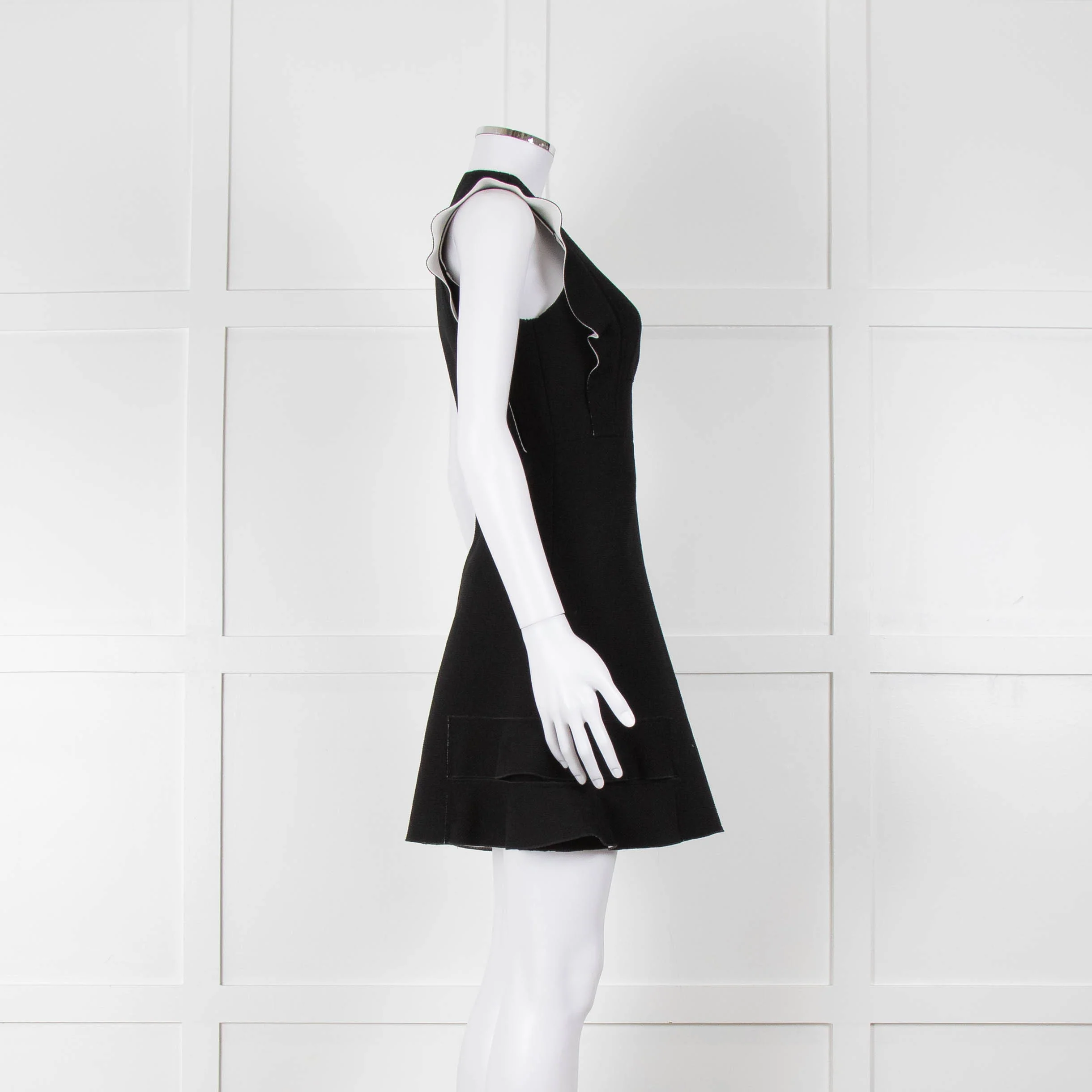 Sandro Black Raw Edge Fitted Sleeveless Dress - Image 3