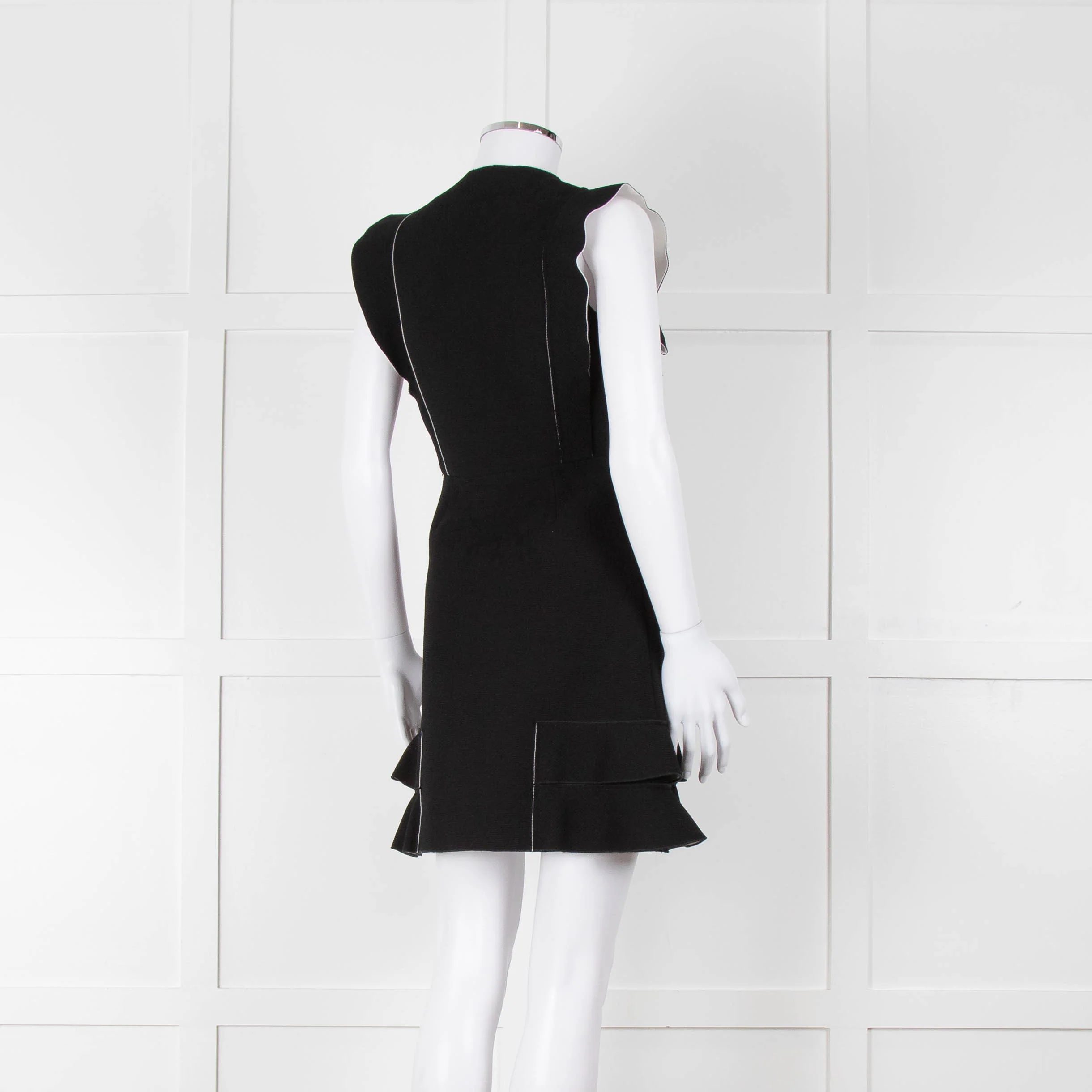 Sandro Black Raw Edge Fitted Sleeveless Dress - Image 4