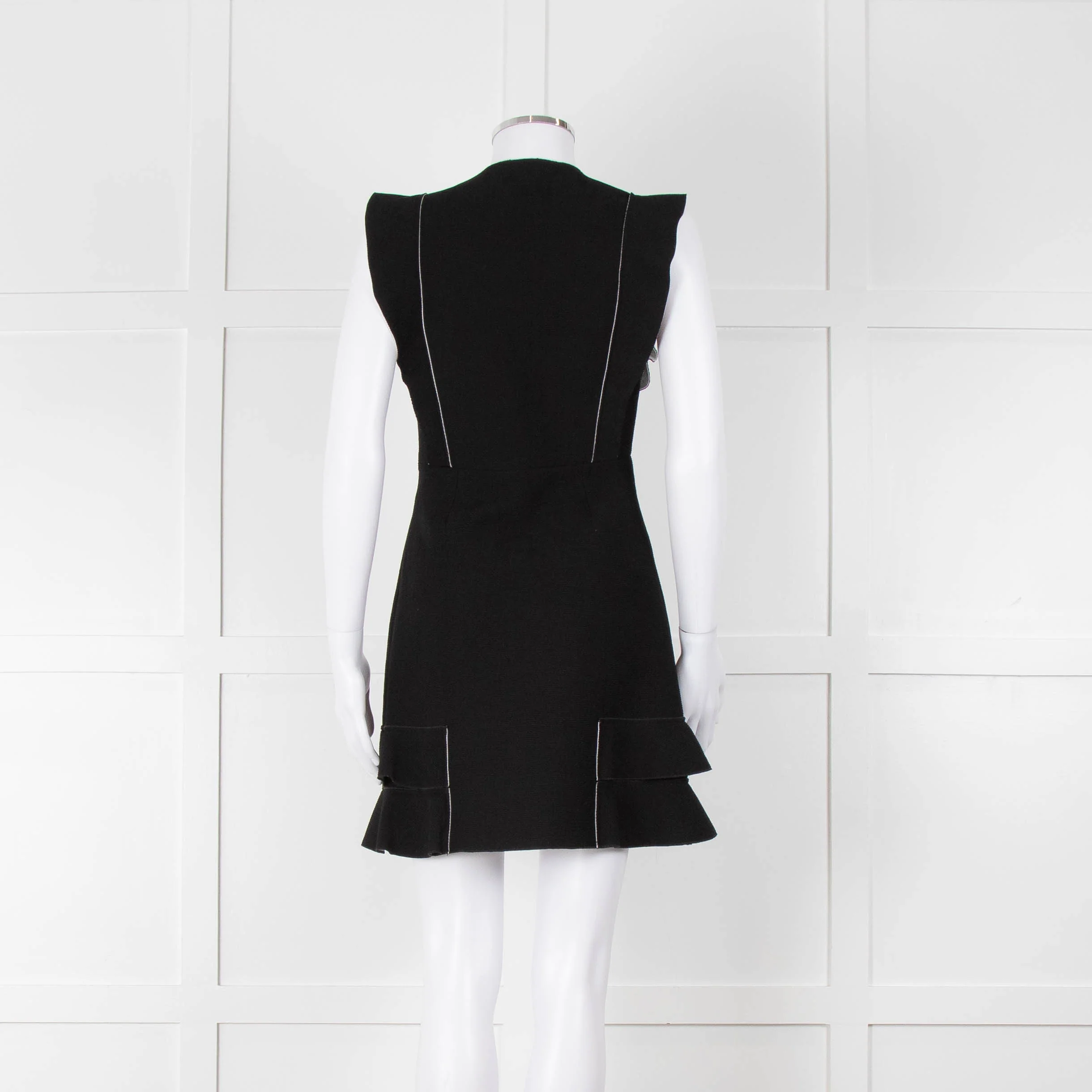 Sandro Black Raw Edge Fitted Sleeveless Dress - Image 5