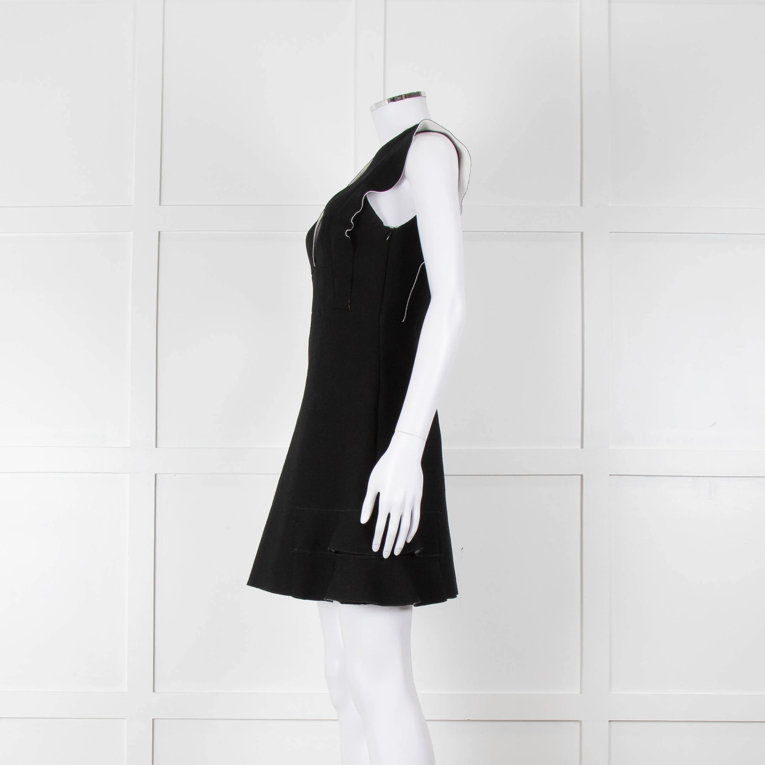 Sandro Black Raw Edge Fitted Sleeveless Dress - Image 7