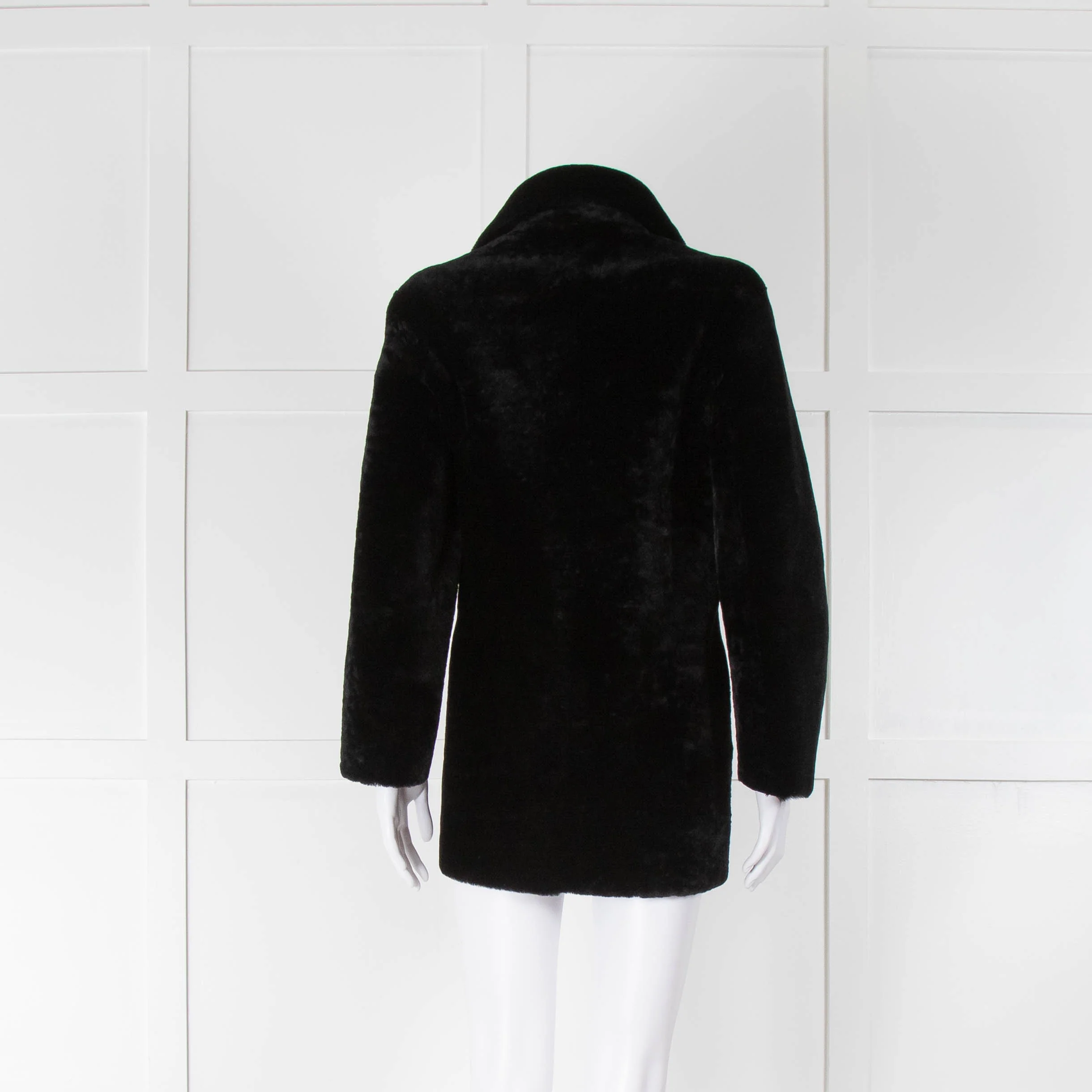 Sandro Black Shorn Shearling Coat - Image 3