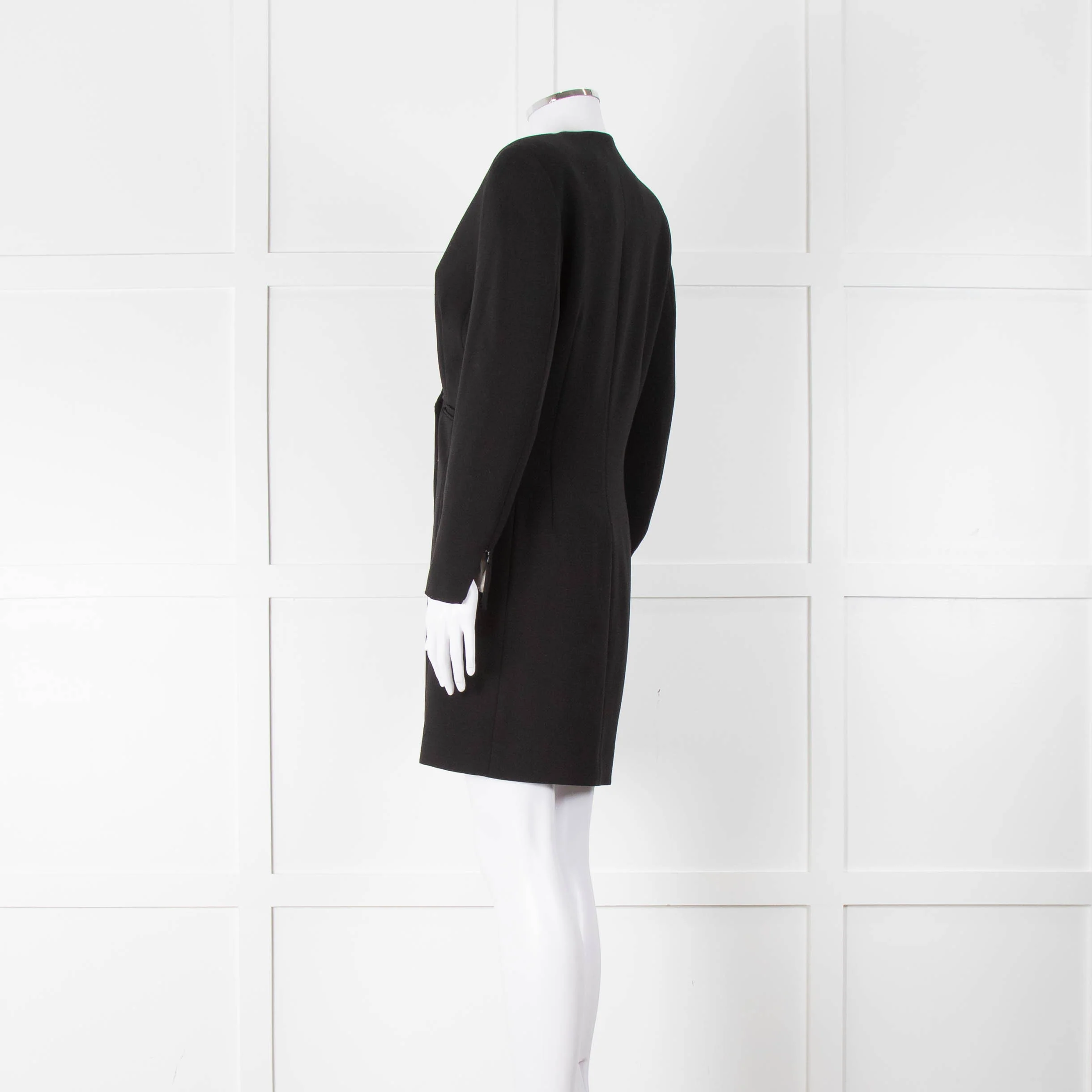 Sandro Black Short Coat Dress Diamante Buttons - Image 6