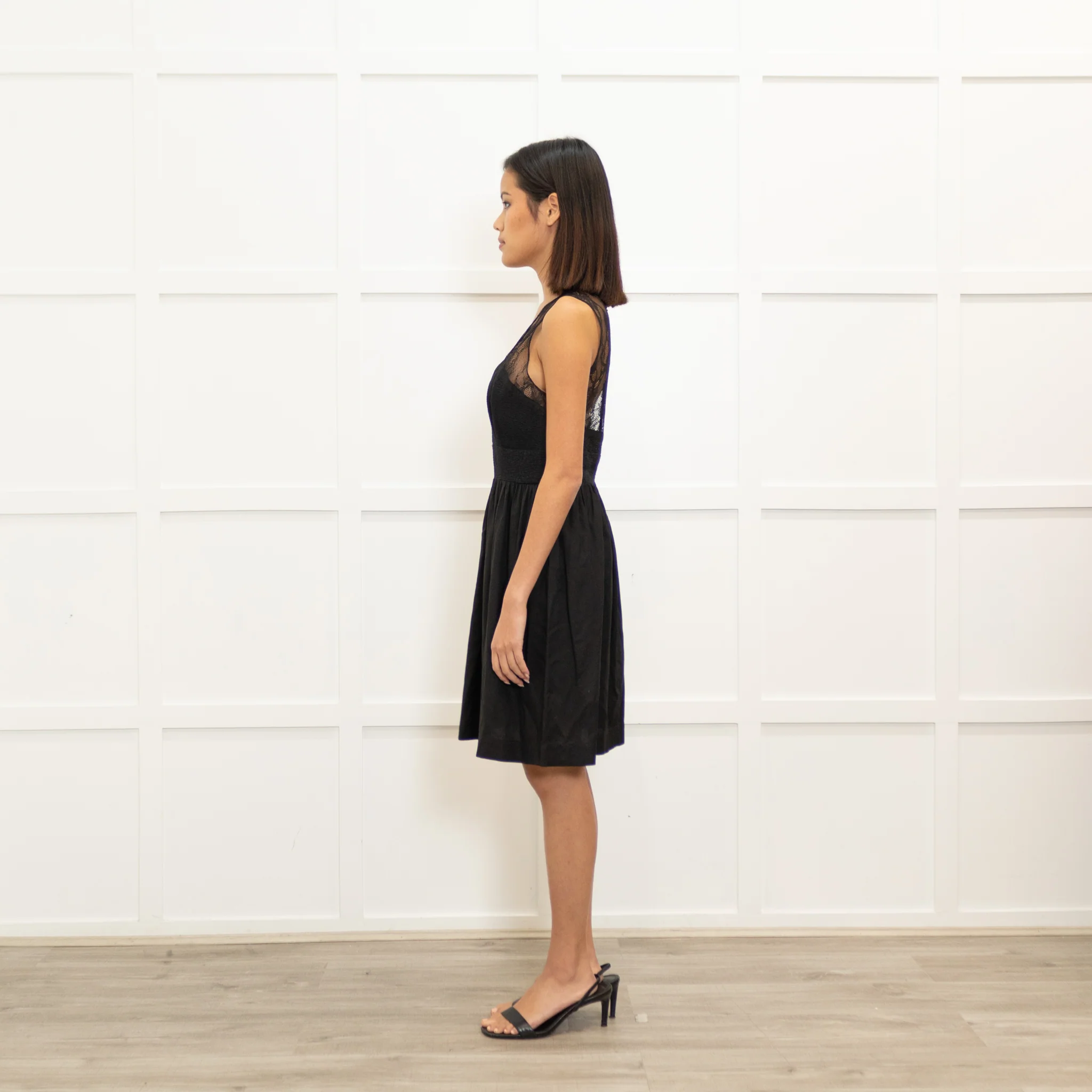 Sandro Black Short Sleeveless Dress With Lace Top - Image 6
