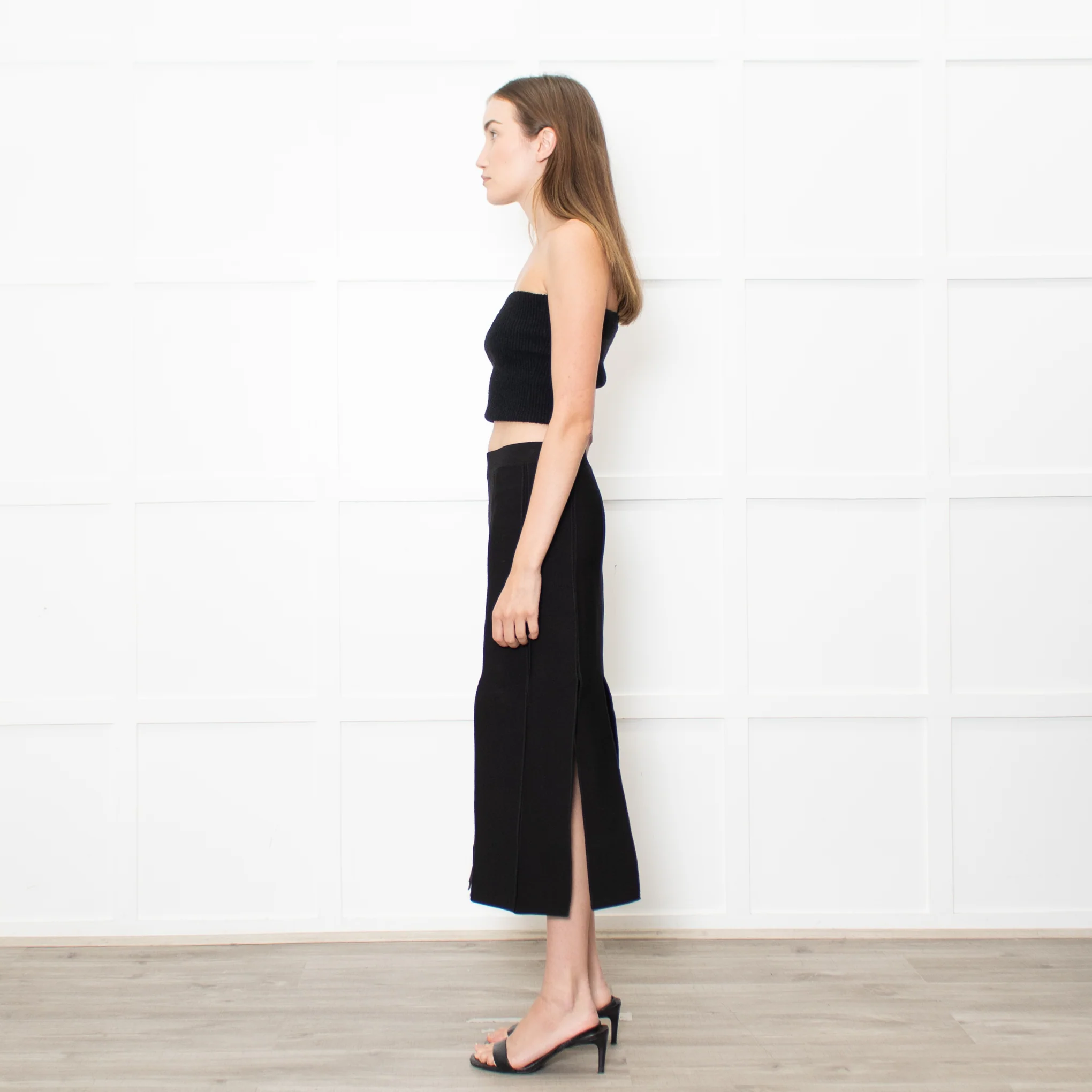 Sandro Black Skirt With Splits - Image 4