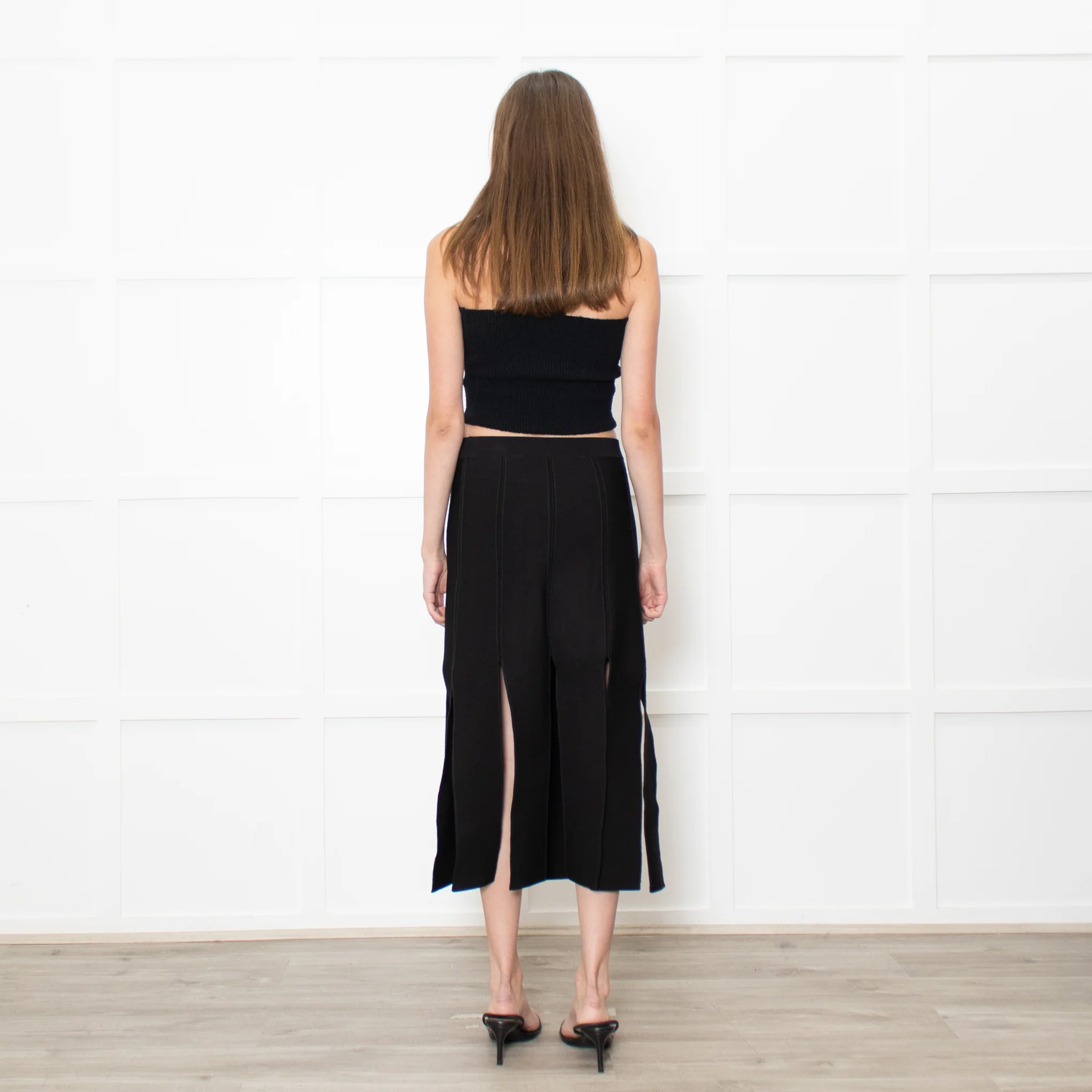 Sandro Black Skirt With Splits - Image 5