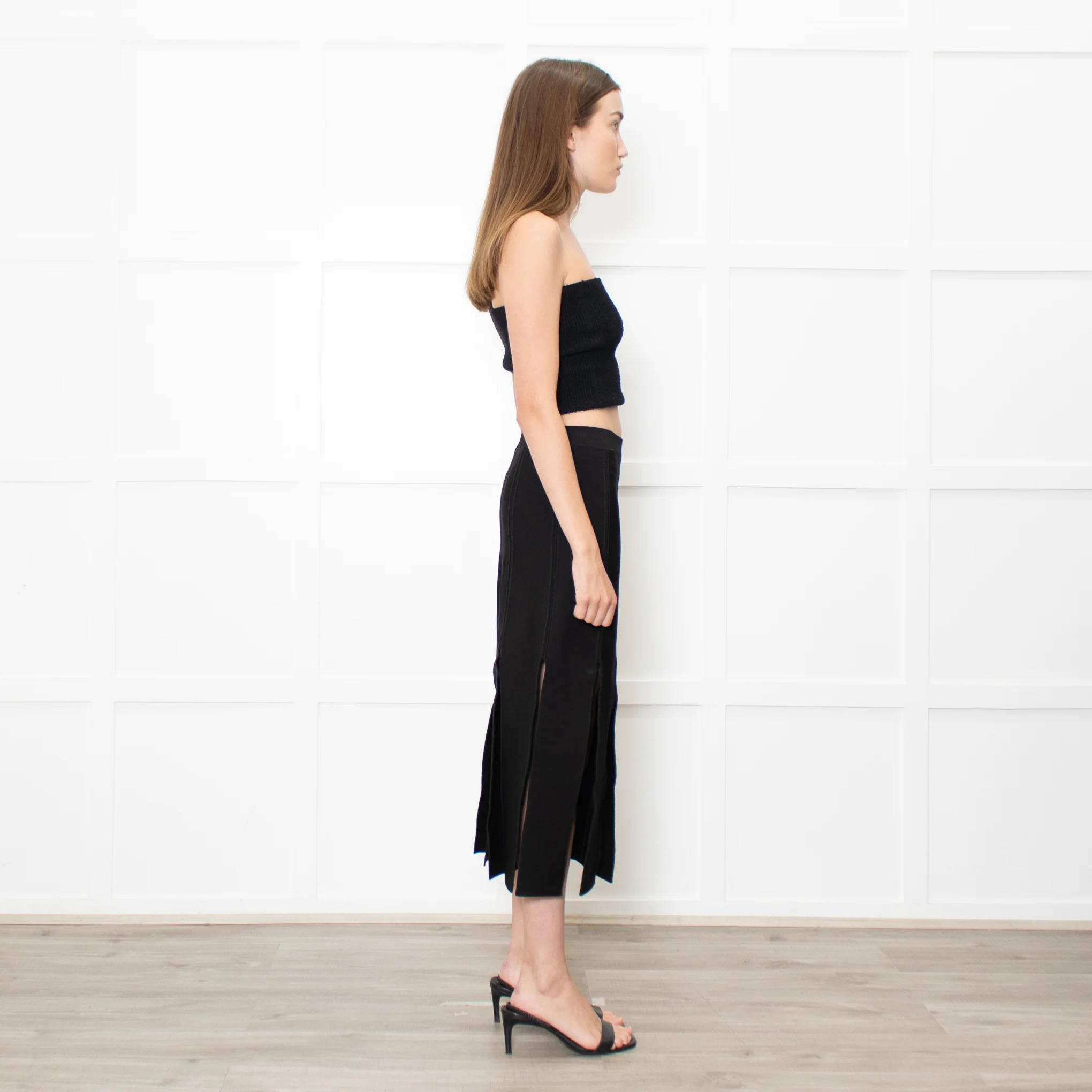 Sandro Black Skirt With Splits - Image 6