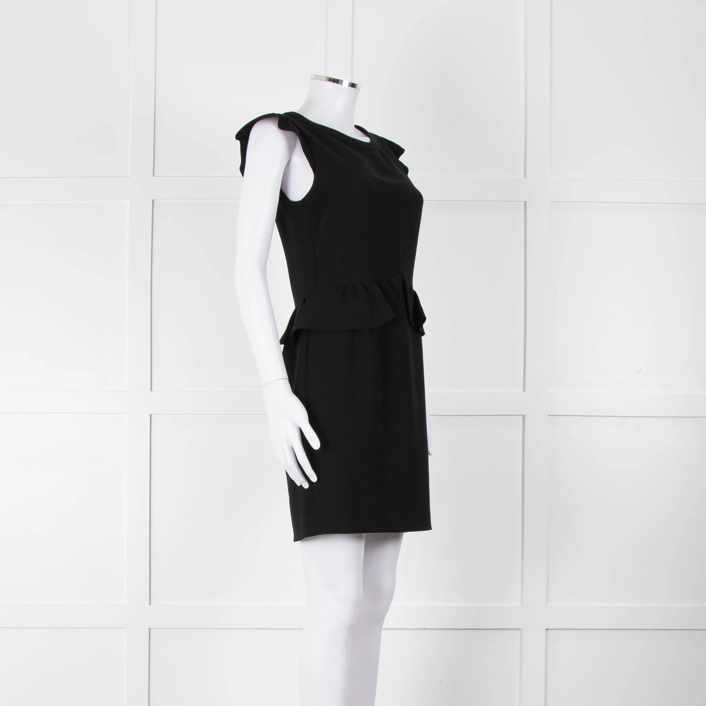 Sandro Black Sleeveless Dress With Peplum Waist Detail - Image 2