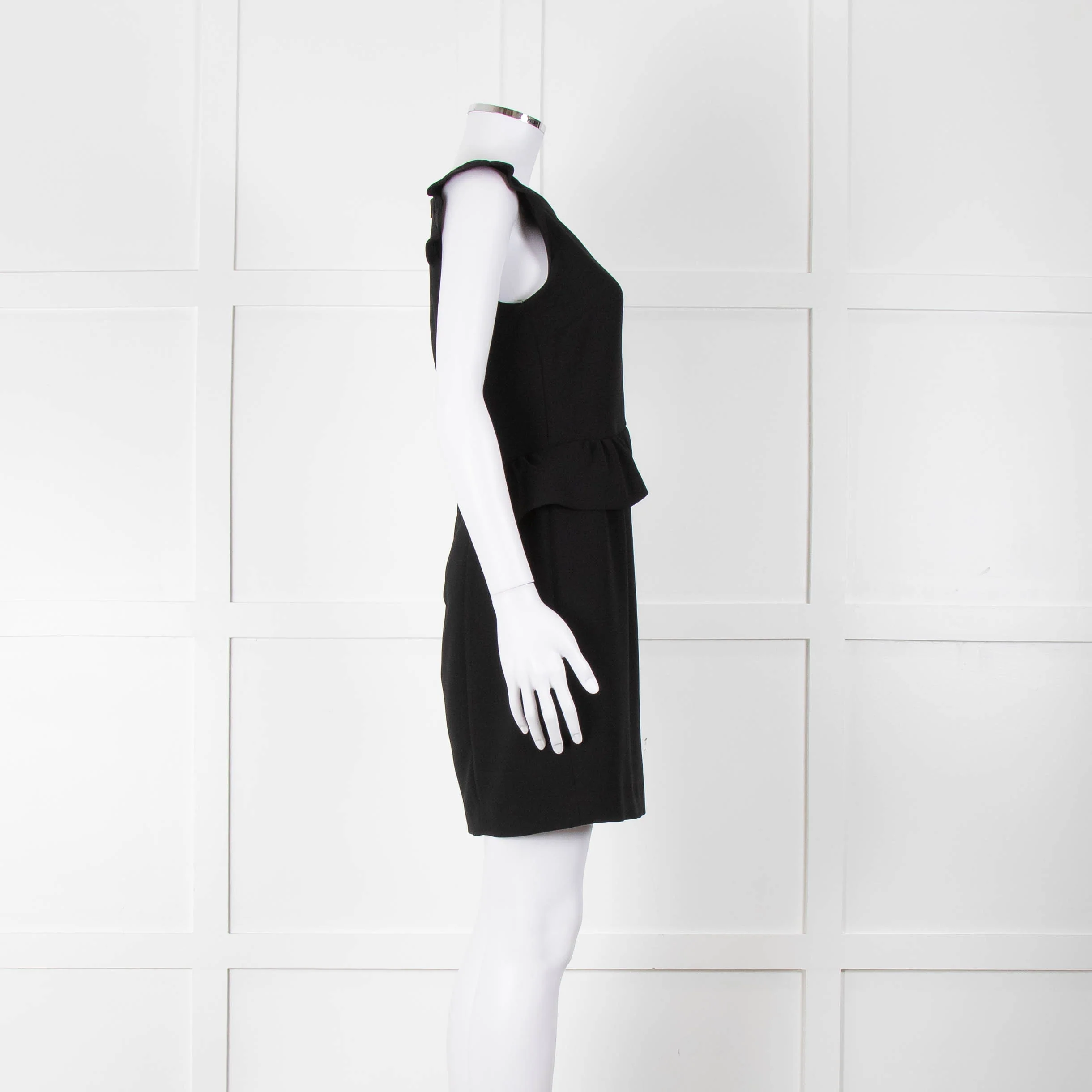 Sandro Black Sleeveless Dress With Peplum Waist Detail - Image 3