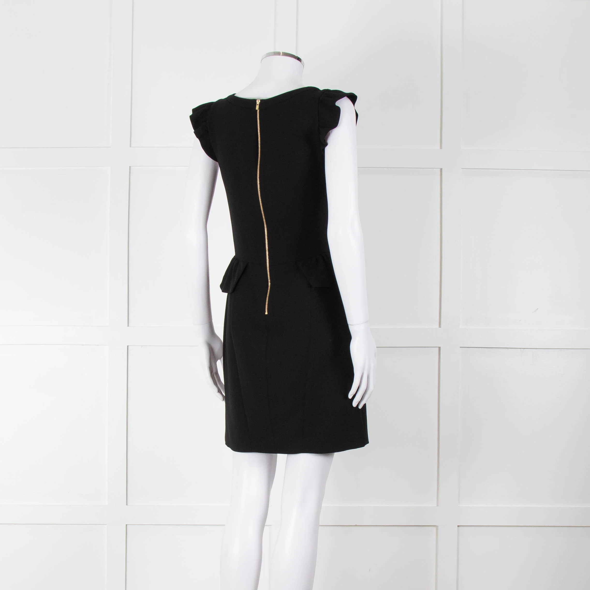 Sandro Black Sleeveless Dress With Peplum Waist Detail - Image 4