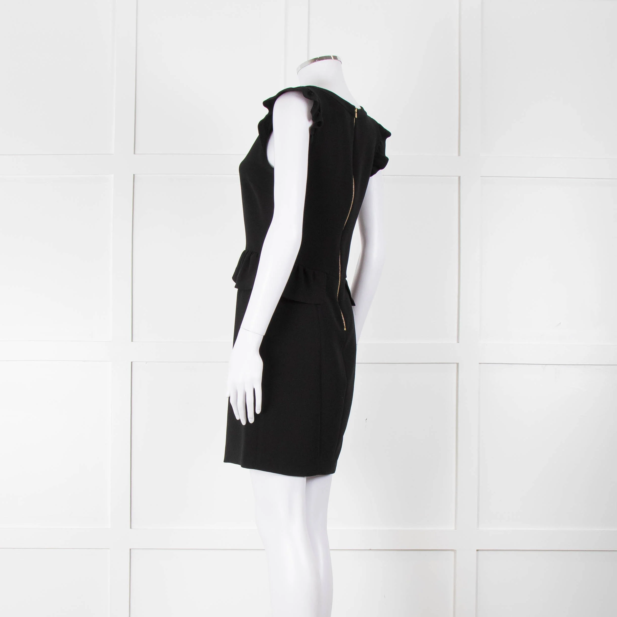 Sandro Black Sleeveless Dress With Peplum Waist Detail - Image 6