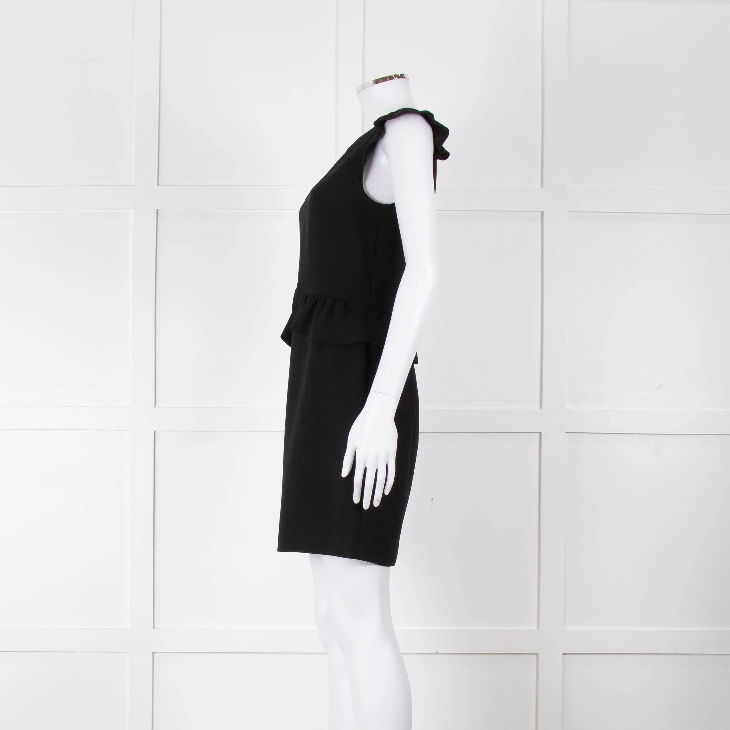 Sandro Black Sleeveless Dress With Peplum Waist Detail - Image 7