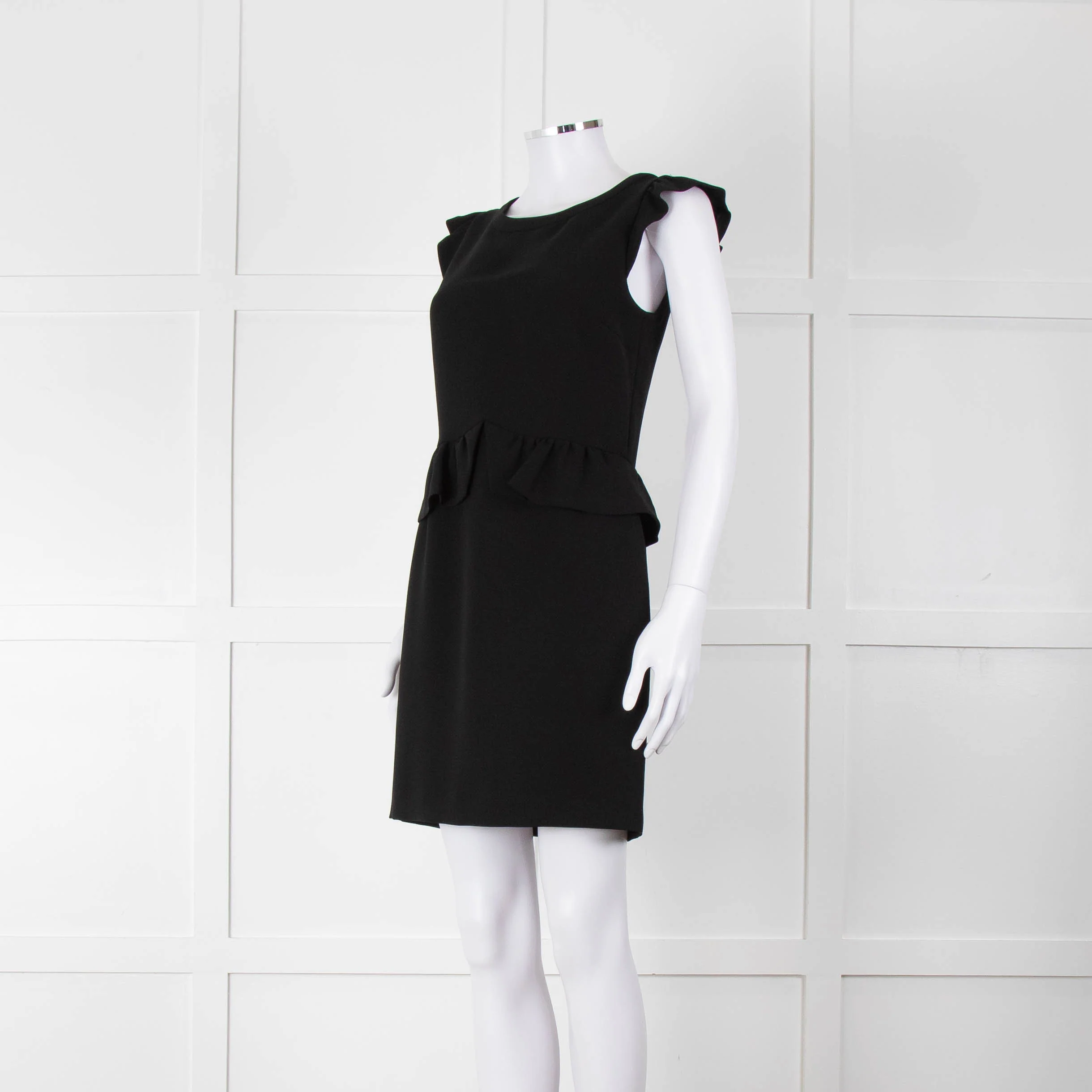 Sandro Black Sleeveless Dress With Peplum Waist Detail - Image 8