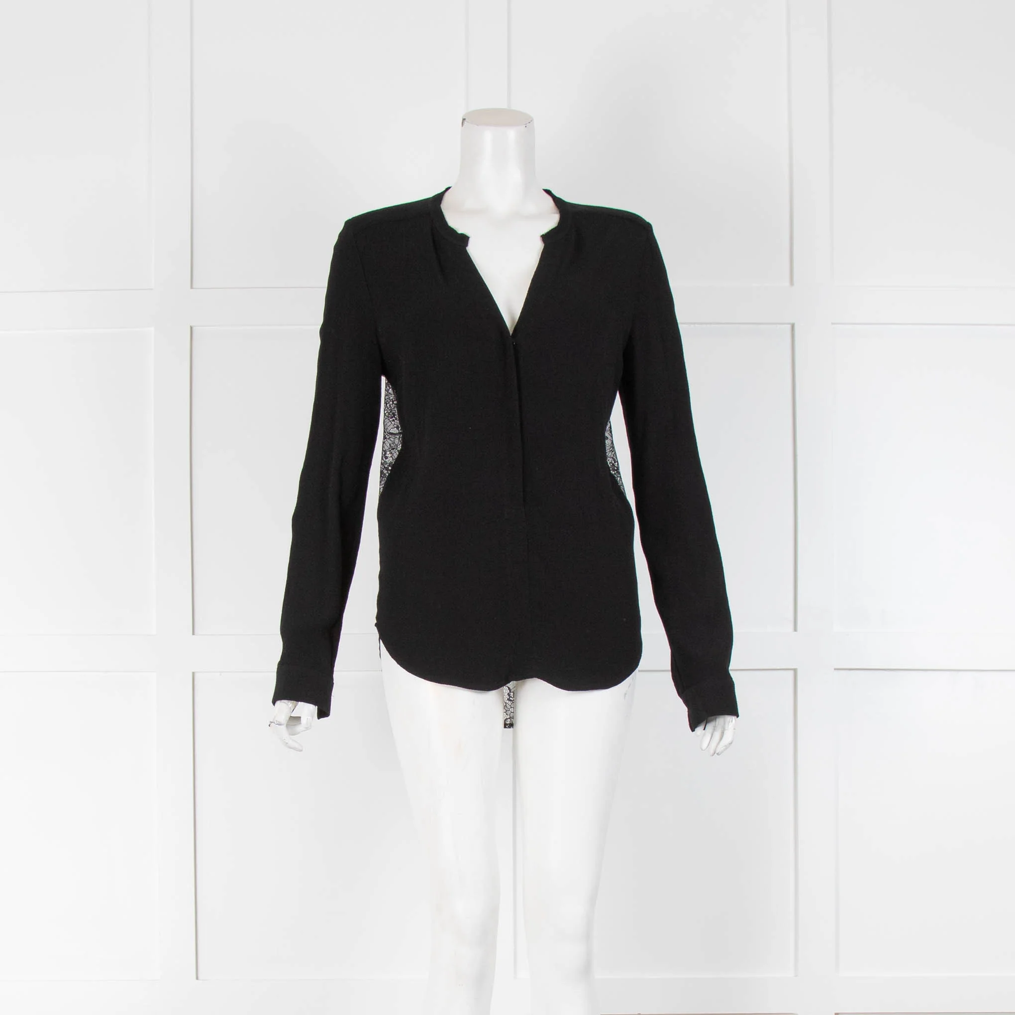Sandro Black Top Lace Back