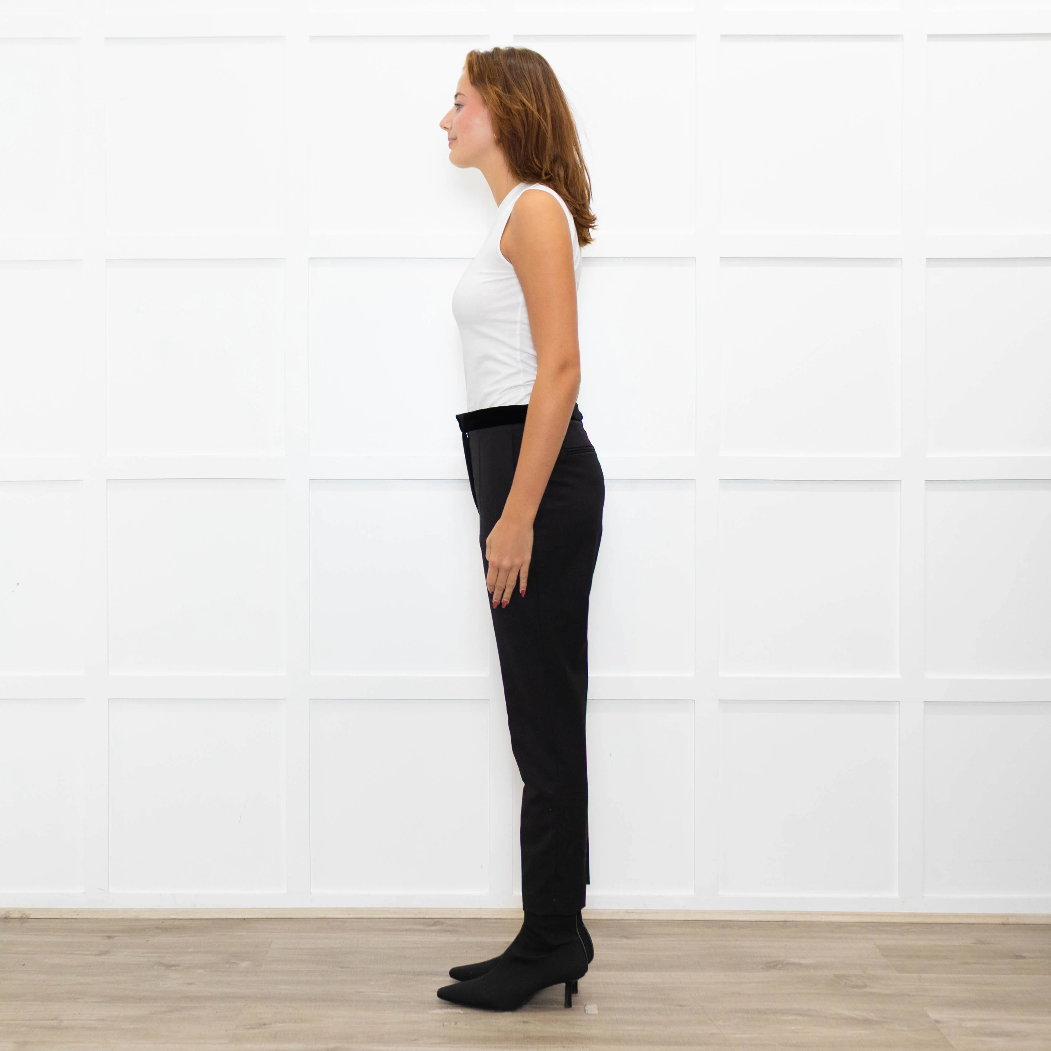 Sandro Black Velvet Waistband Trousers - Image 4