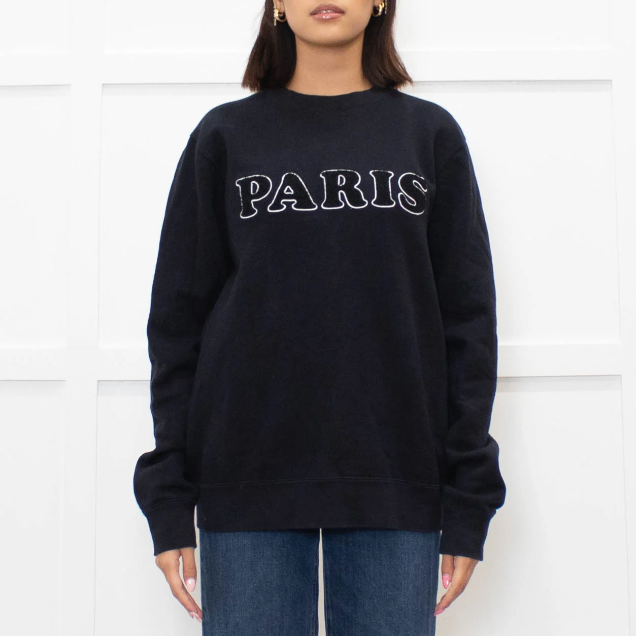 Sandro Navy White Paris Logo Sweatshirt - Image 2