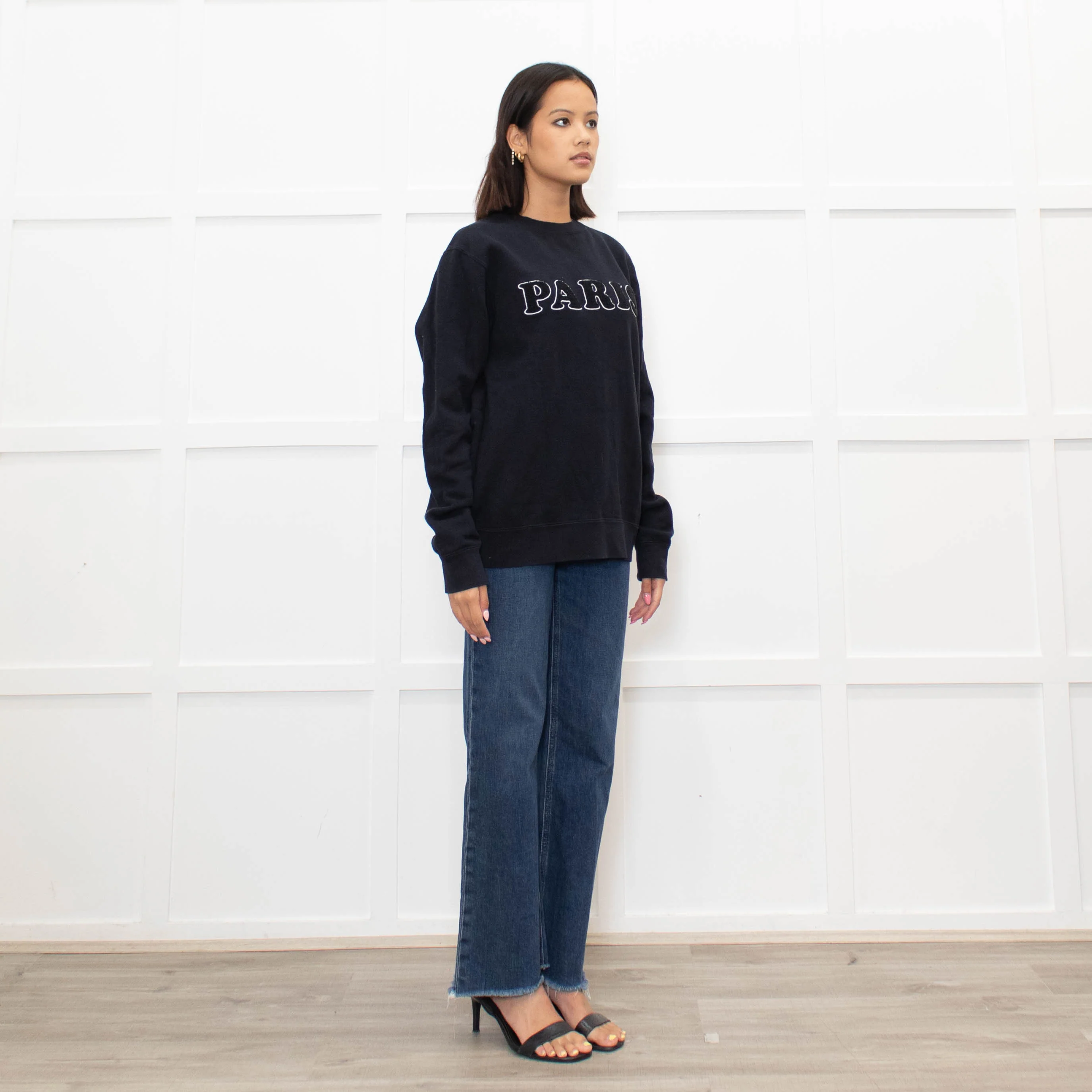 Sandro Navy White Paris Logo Sweatshirt - Image 3