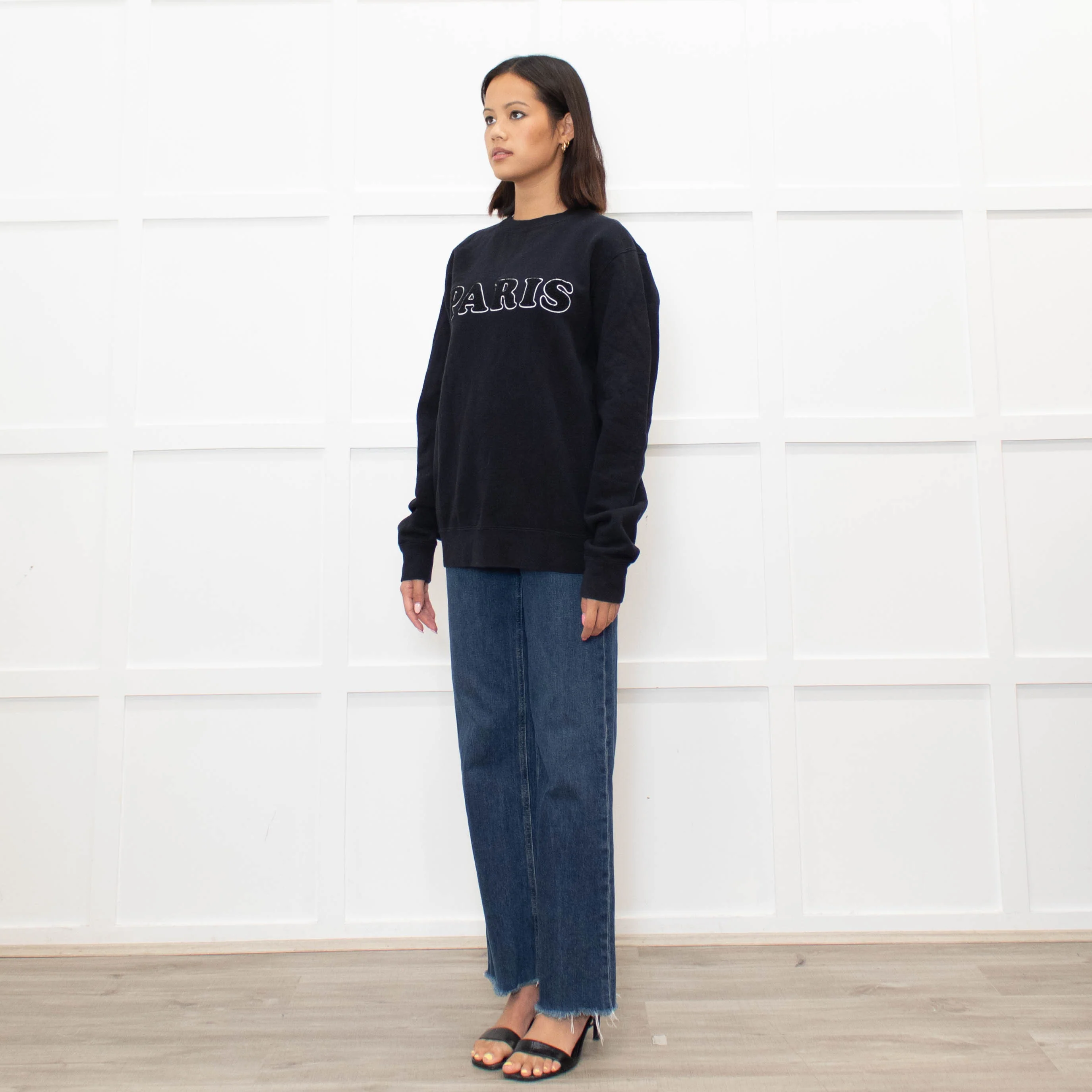 Sandro Navy White Paris Logo Sweatshirt - Image 7