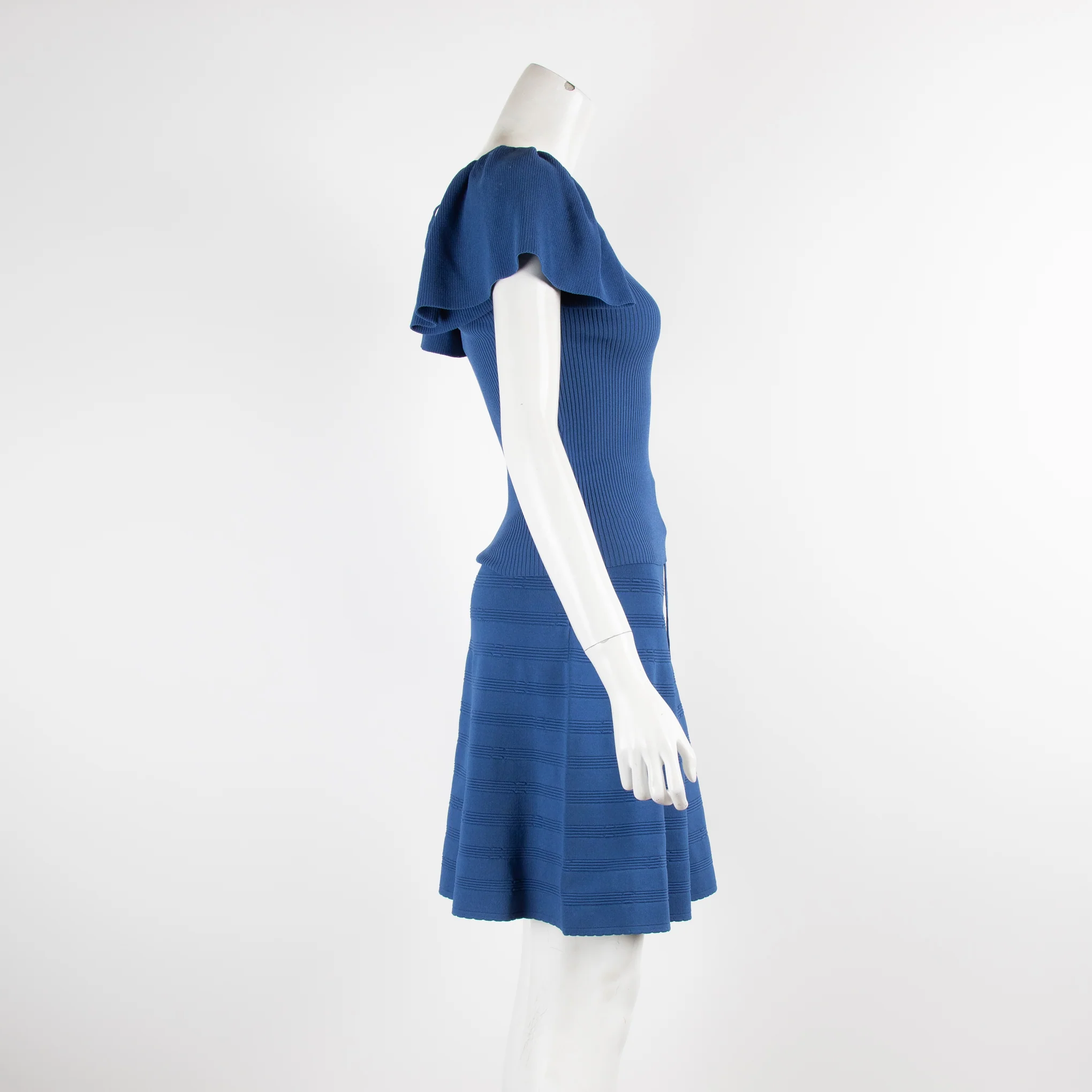 Sandro Blue Knitted Top And Skirt Suit - Image 2