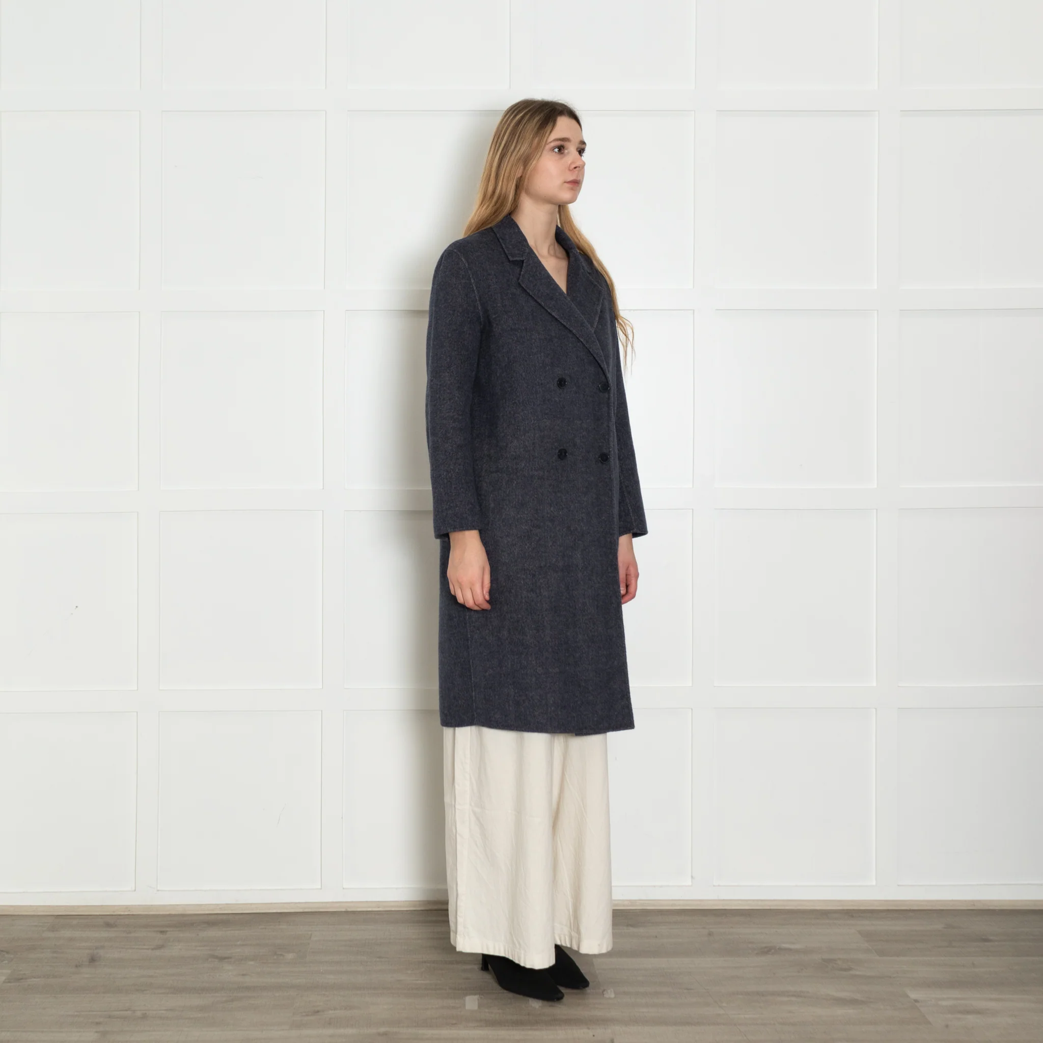 Sandro Blue Unlined Wool Coat - Image 7