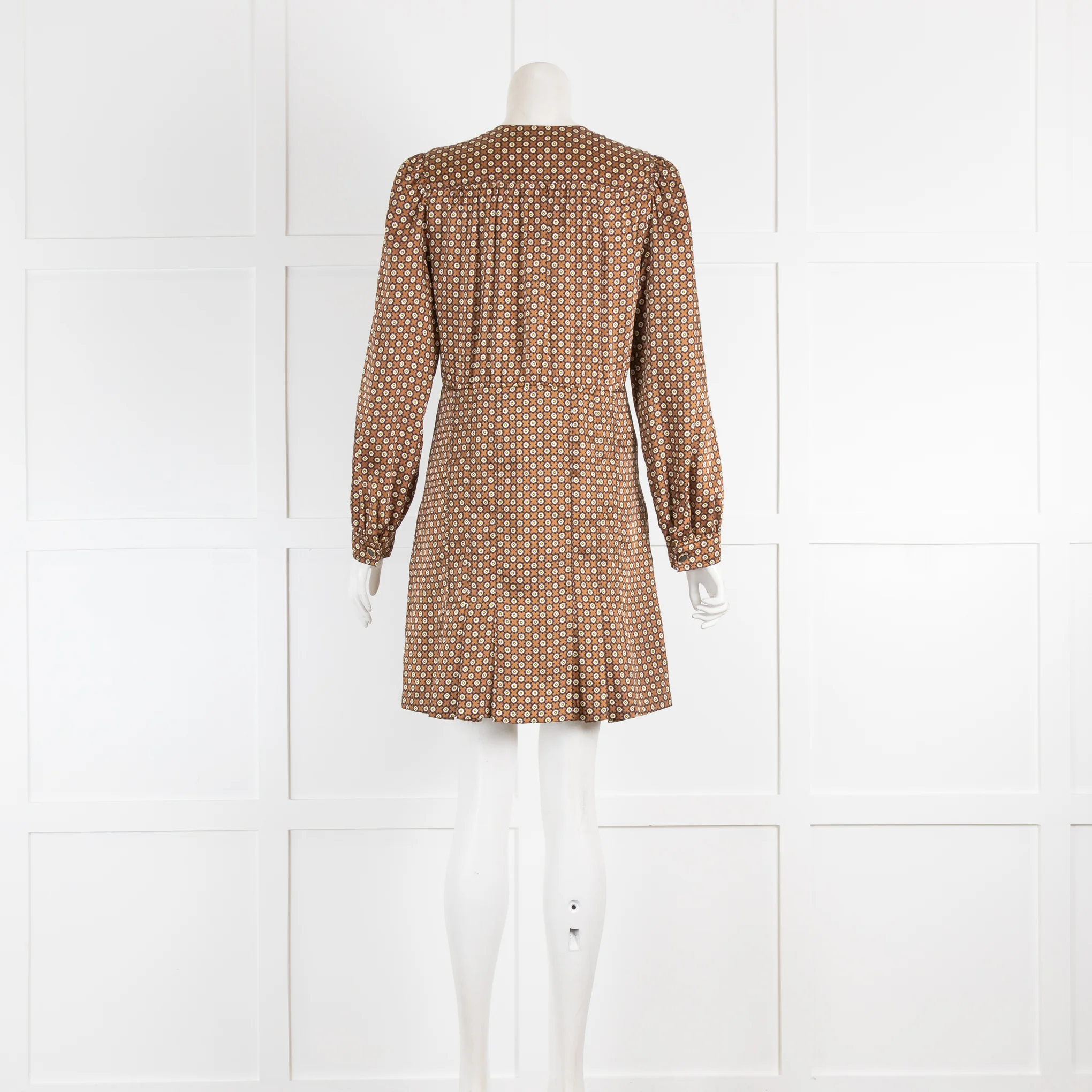Sandro Brown Small Floral Print Mini Dress - Image 3