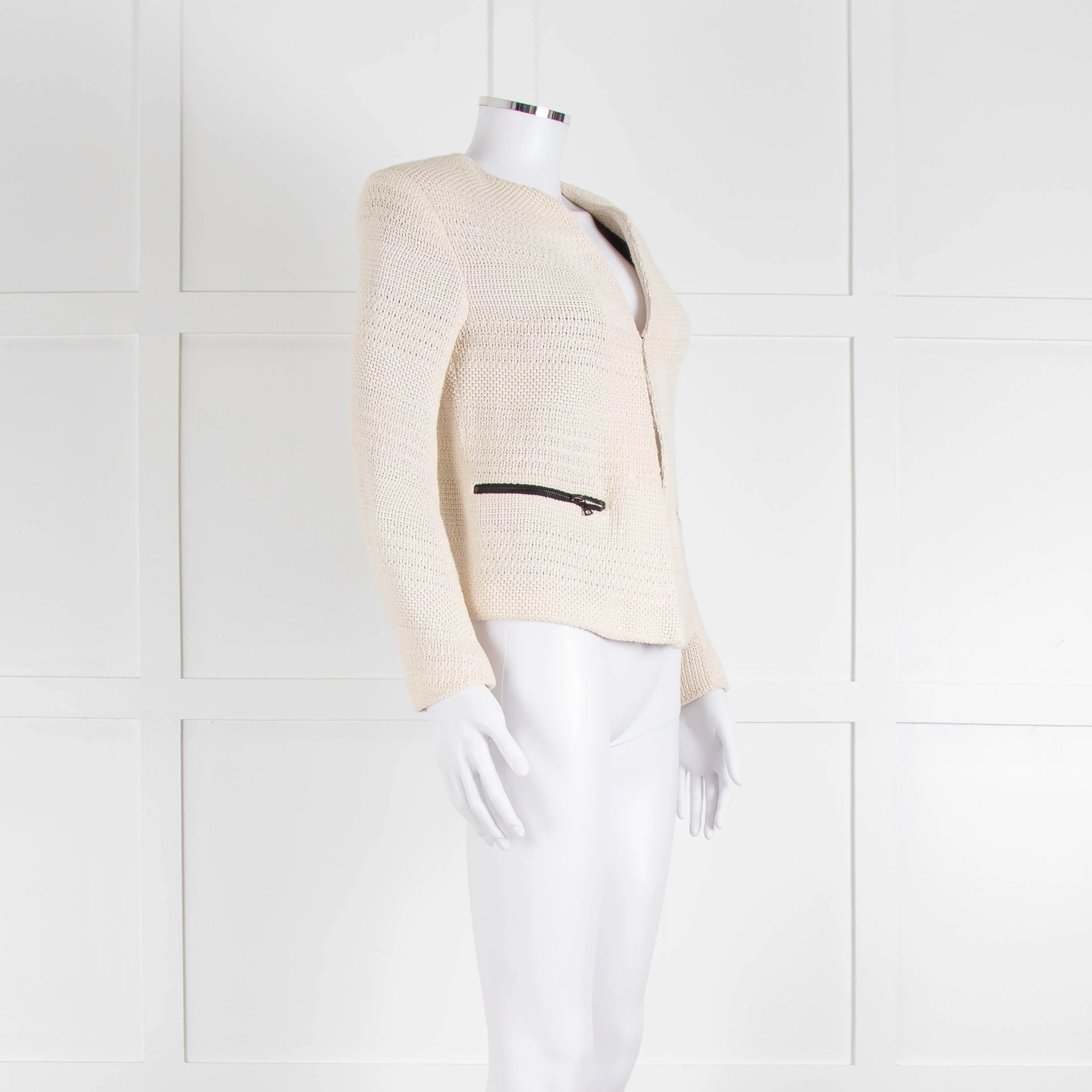 Sandro Cream Crochet Hook and Eye Jacket - Image 2