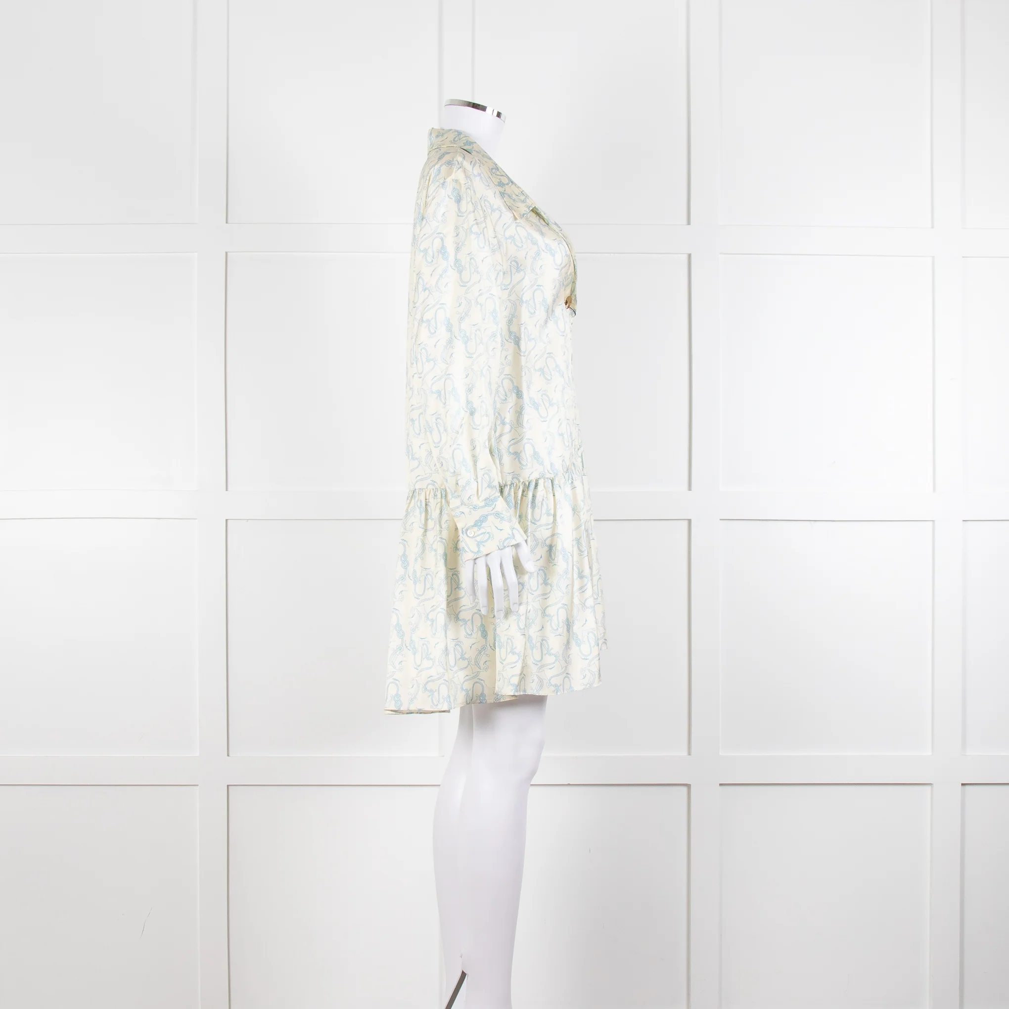 Sandro Cream Drop Waist Mini Dress with Anchor Motif - Image 3