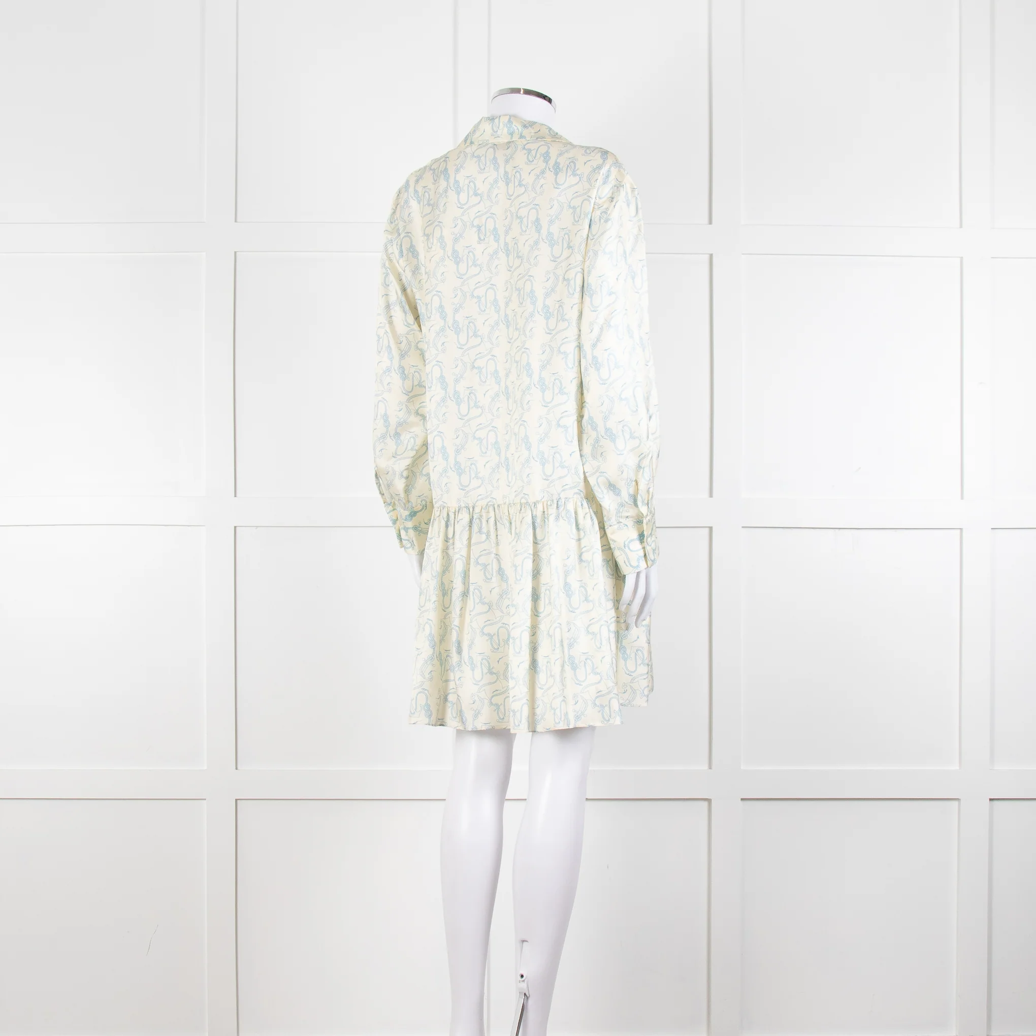 Sandro Cream Drop Waist Mini Dress with Anchor Motif - Image 4