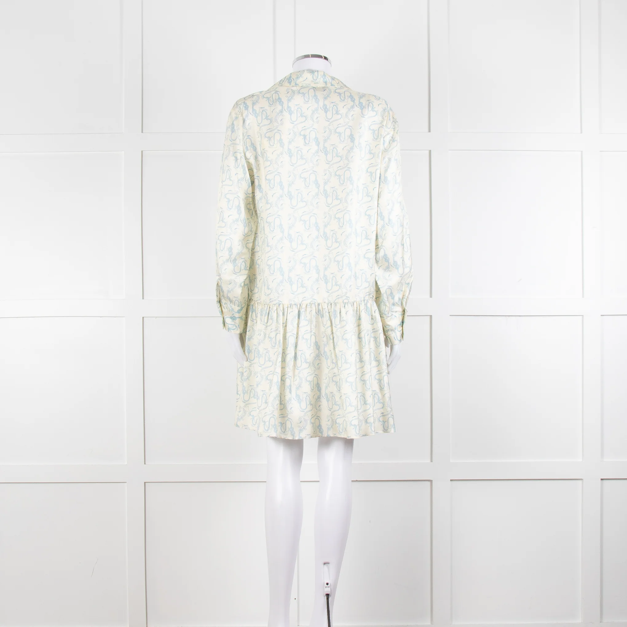 Sandro Cream Drop Waist Mini Dress with Anchor Motif - Image 5