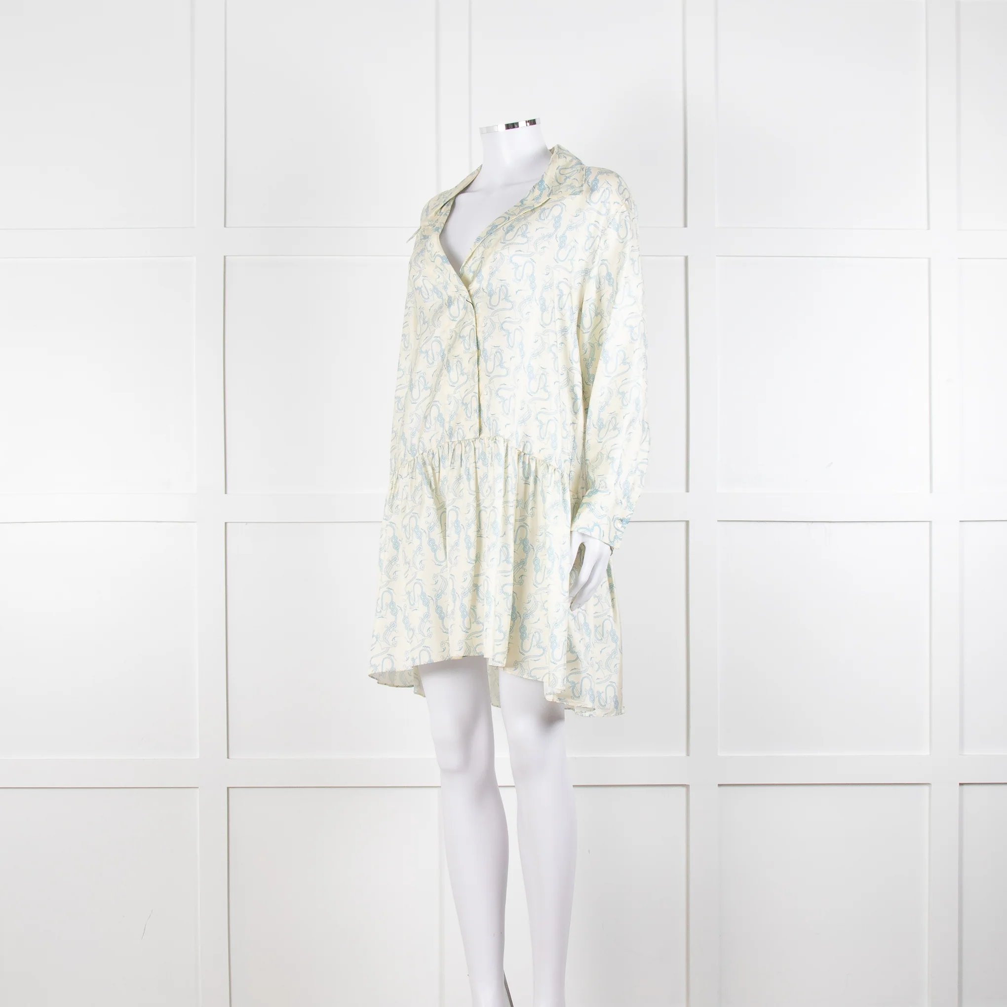 Sandro Cream Drop Waist Mini Dress with Anchor Motif - Image 8