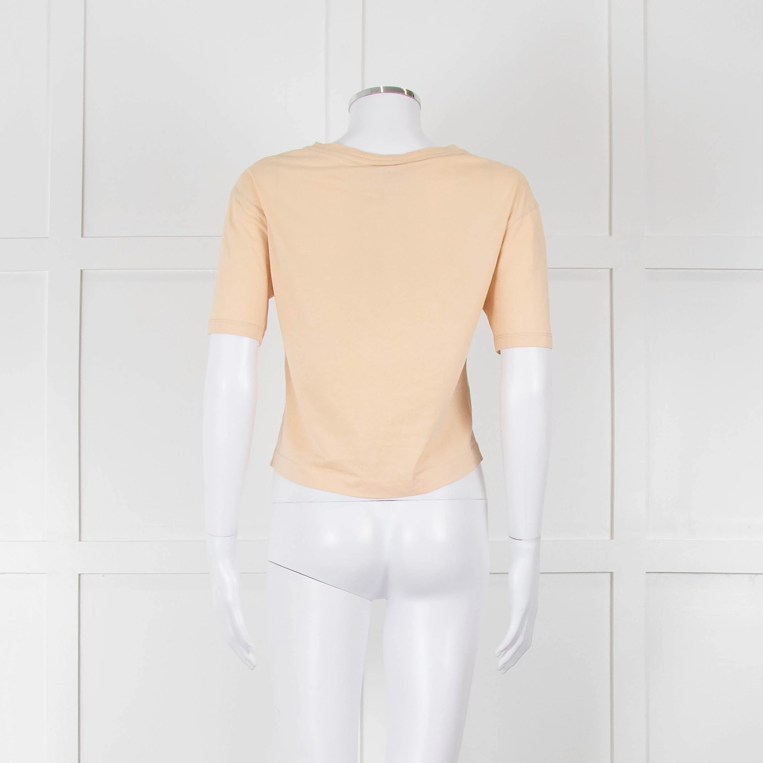 Sandro Cream Orange Love Cropped T-Shirt - Image 5
