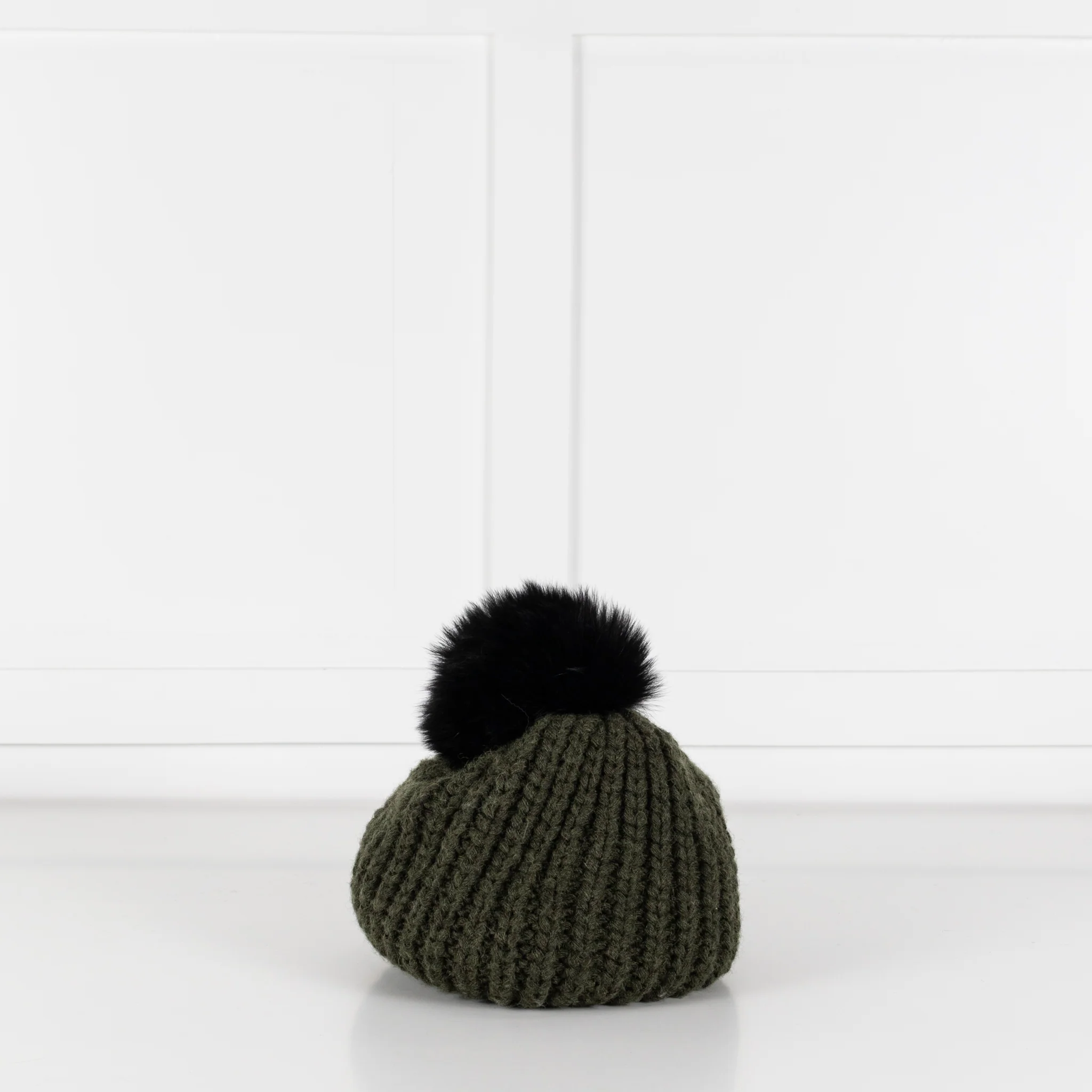 Sandro Green Wool Blend Bobble Hat - Image 2