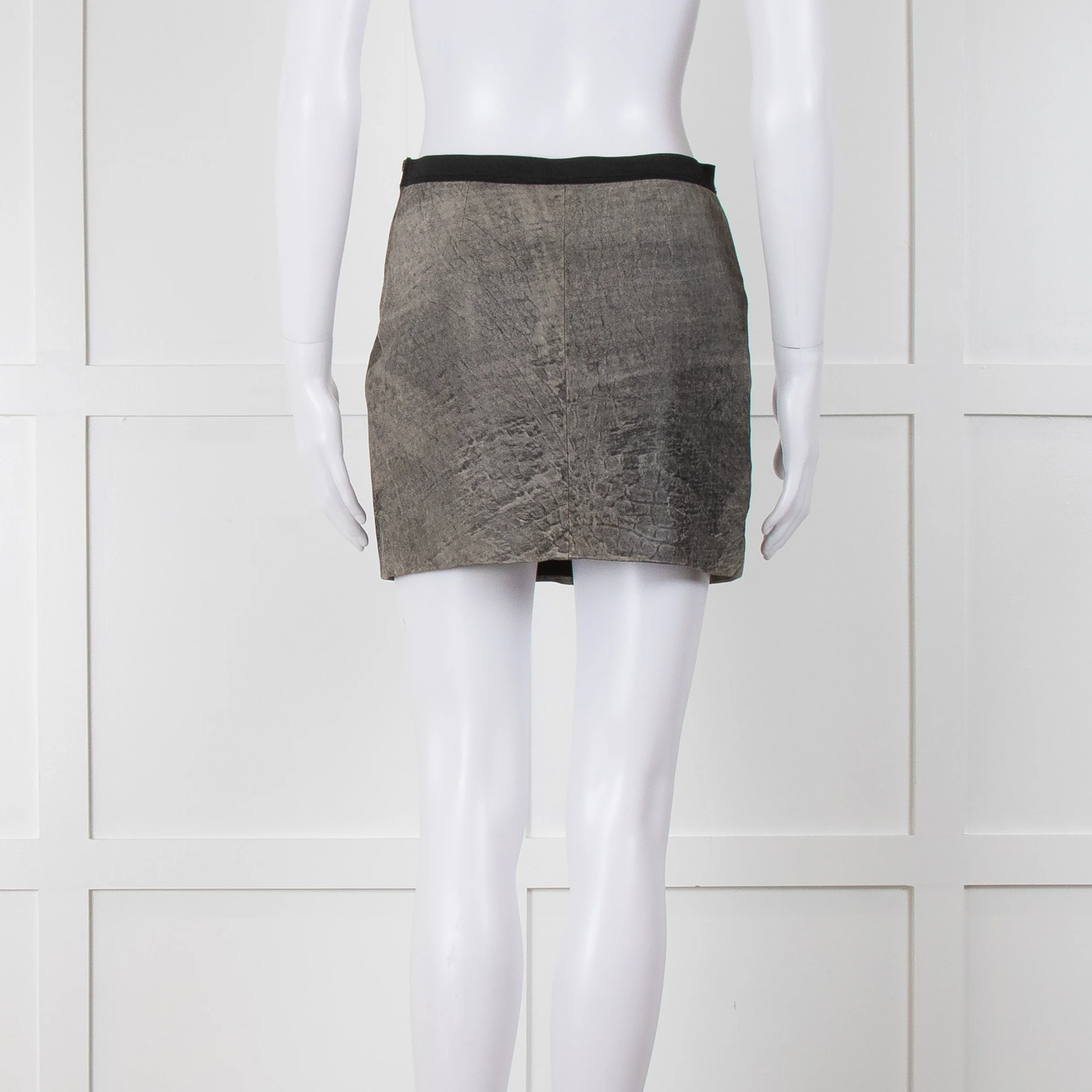 Sandro Grey Leather Mini Skirt - Image 5
