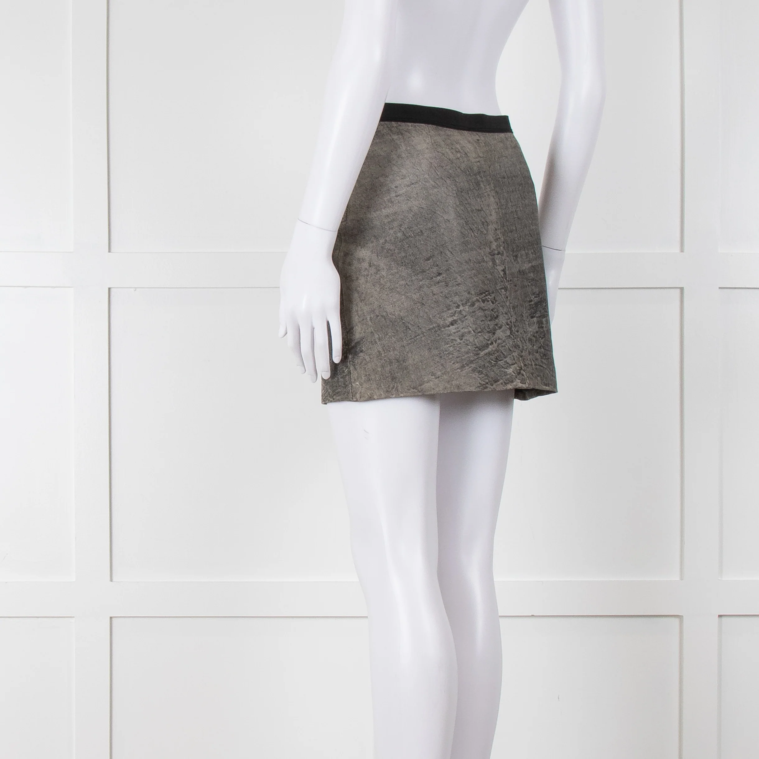 Sandro Grey Leather Mini Skirt - Image 6